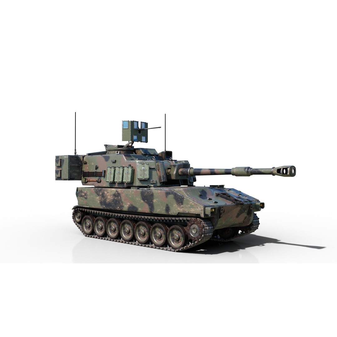 USA ARMY M109A6 Paladin 155mm Howitzer 3D Model – Low Poly Military Vehicle, FBX - View 13