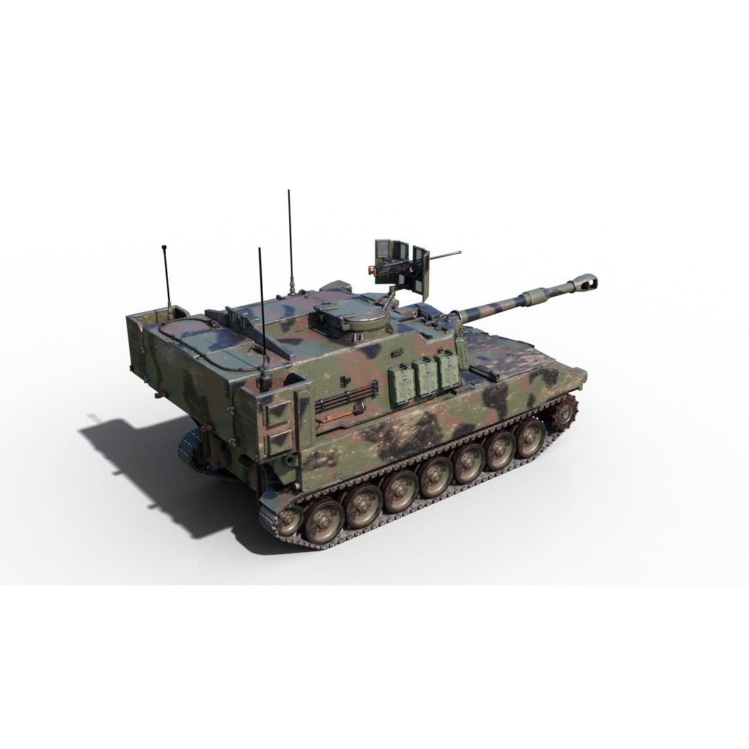 USA ARMY M109A6 Paladin 155mm Howitzer 3D Model – Low Poly Military Vehicle, FBX - View 14