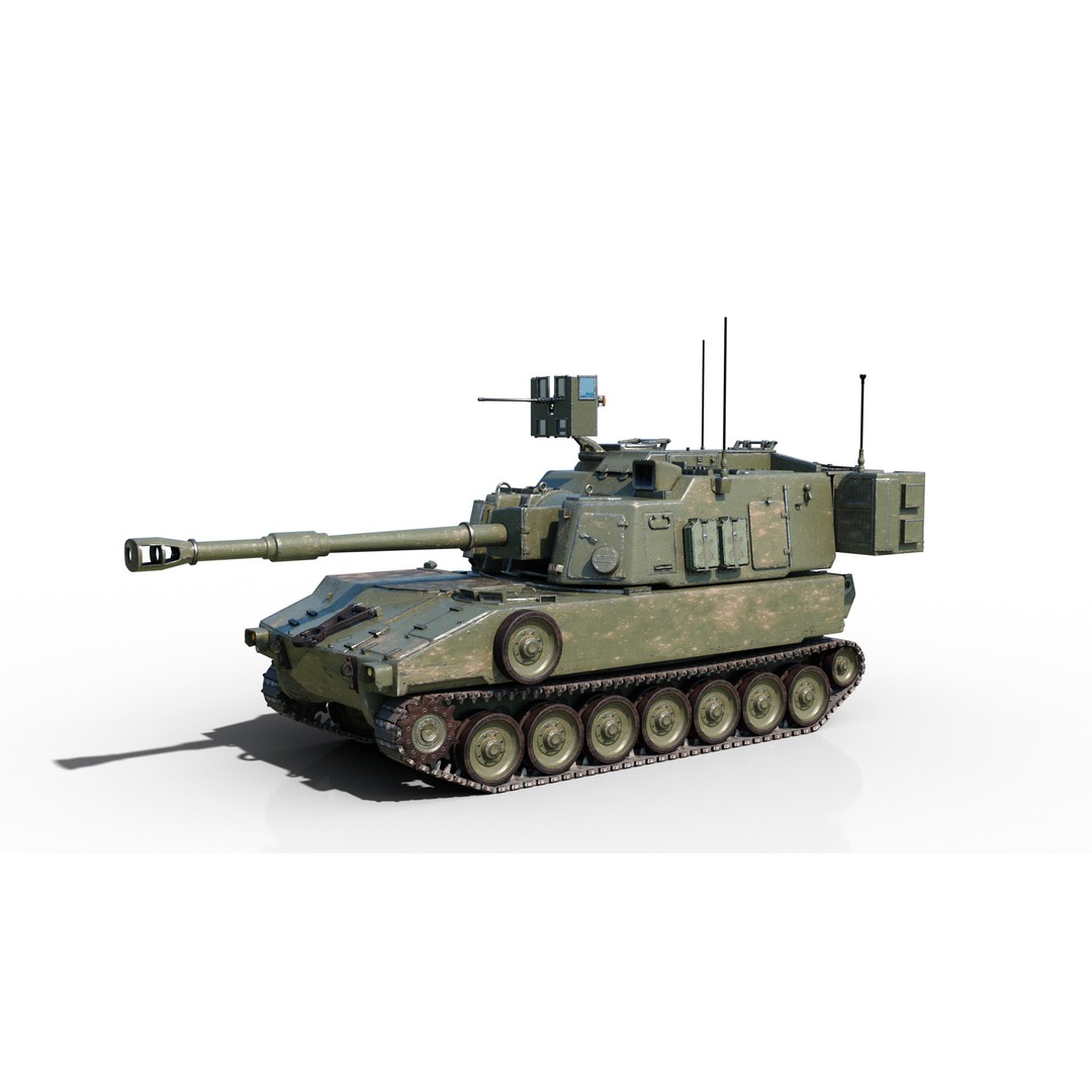 USA ARMY M109A6 Paladin 155mm Howitzer 3D Model – Low Poly Military Vehicle, FBX - View 15