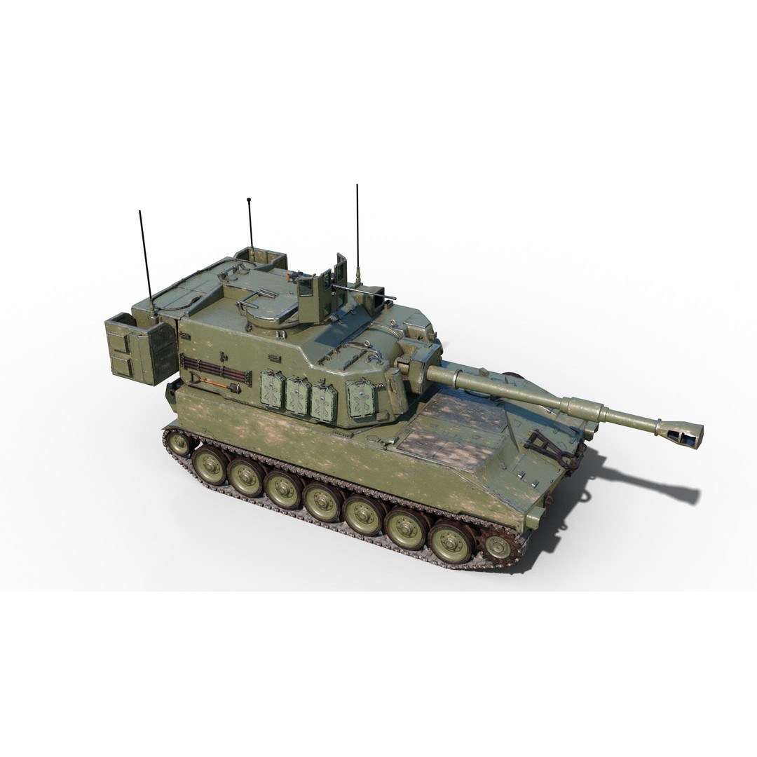 USA ARMY M109A6 Paladin 155mm Howitzer 3D Model – Low Poly Military Vehicle, FBX - View 17