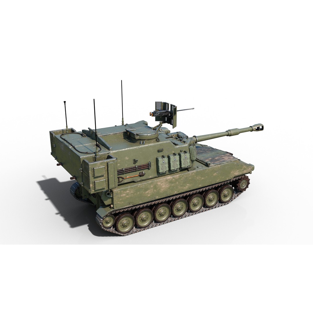 USA ARMY M109A6 Paladin 155mm Howitzer 3D Model – Low Poly Military Vehicle, FBX - View 18