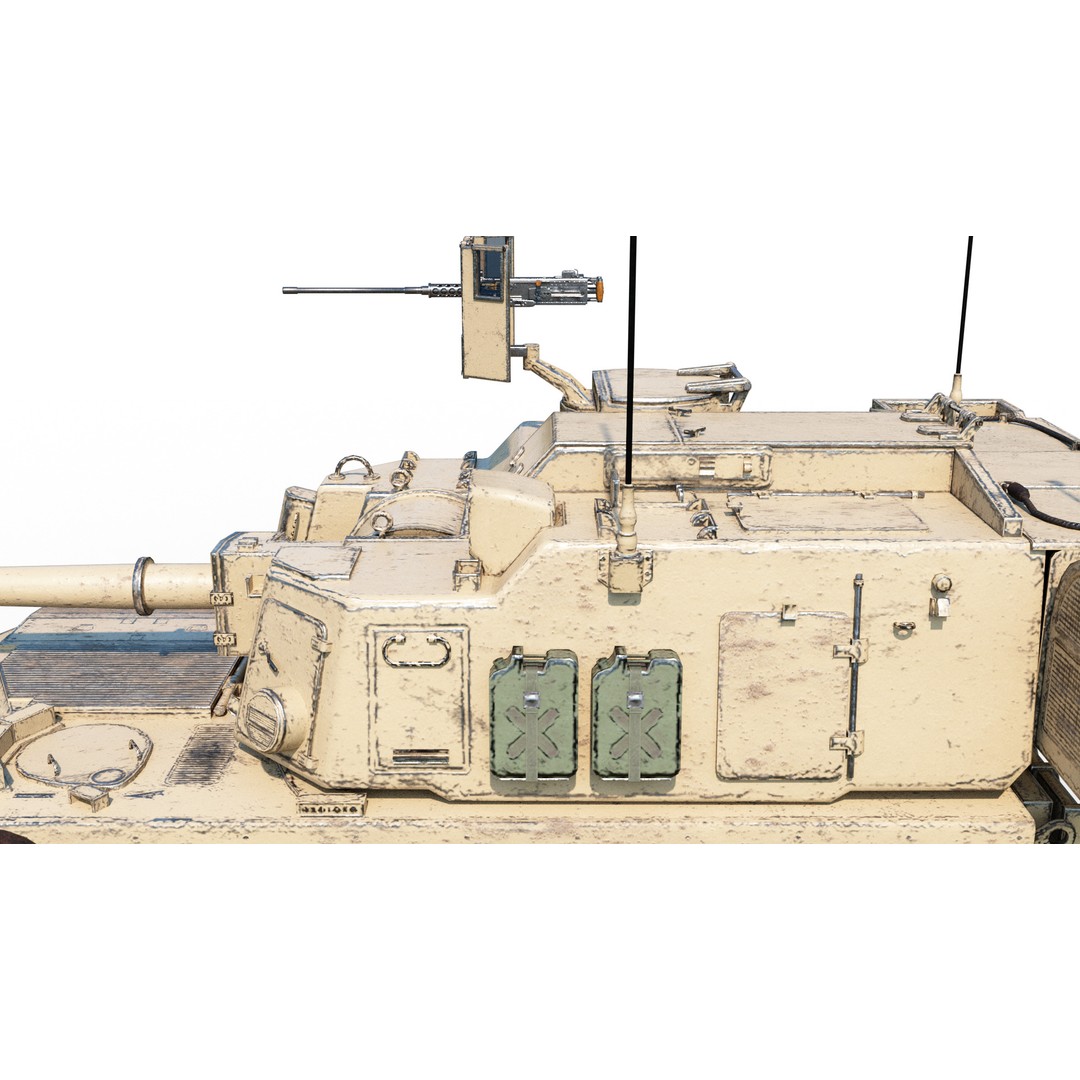 USA ARMY M109A6 Paladin 155mm Howitzer 3D Model – Low Poly Military Vehicle, FBX - View 7