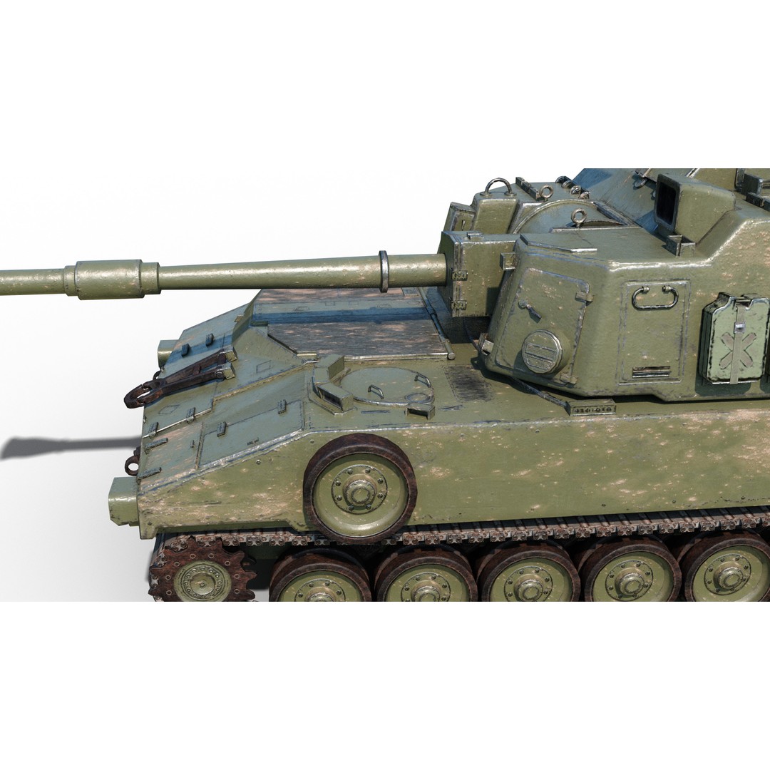USA ARMY M109A6 Paladin 155mm Howitzer 3D Model – Low Poly Military Vehicle, FBX - View 8