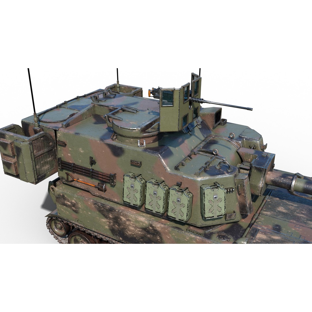 USA ARMY M109A6 Paladin 155mm Howitzer 3D Model – Low Poly Military Vehicle, FBX - View 9