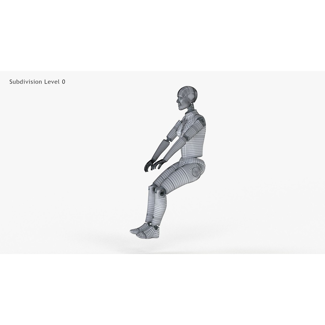 Female Crash Test Dummy 3D Model – Low Poly PBR Asset, FBX - View 16
