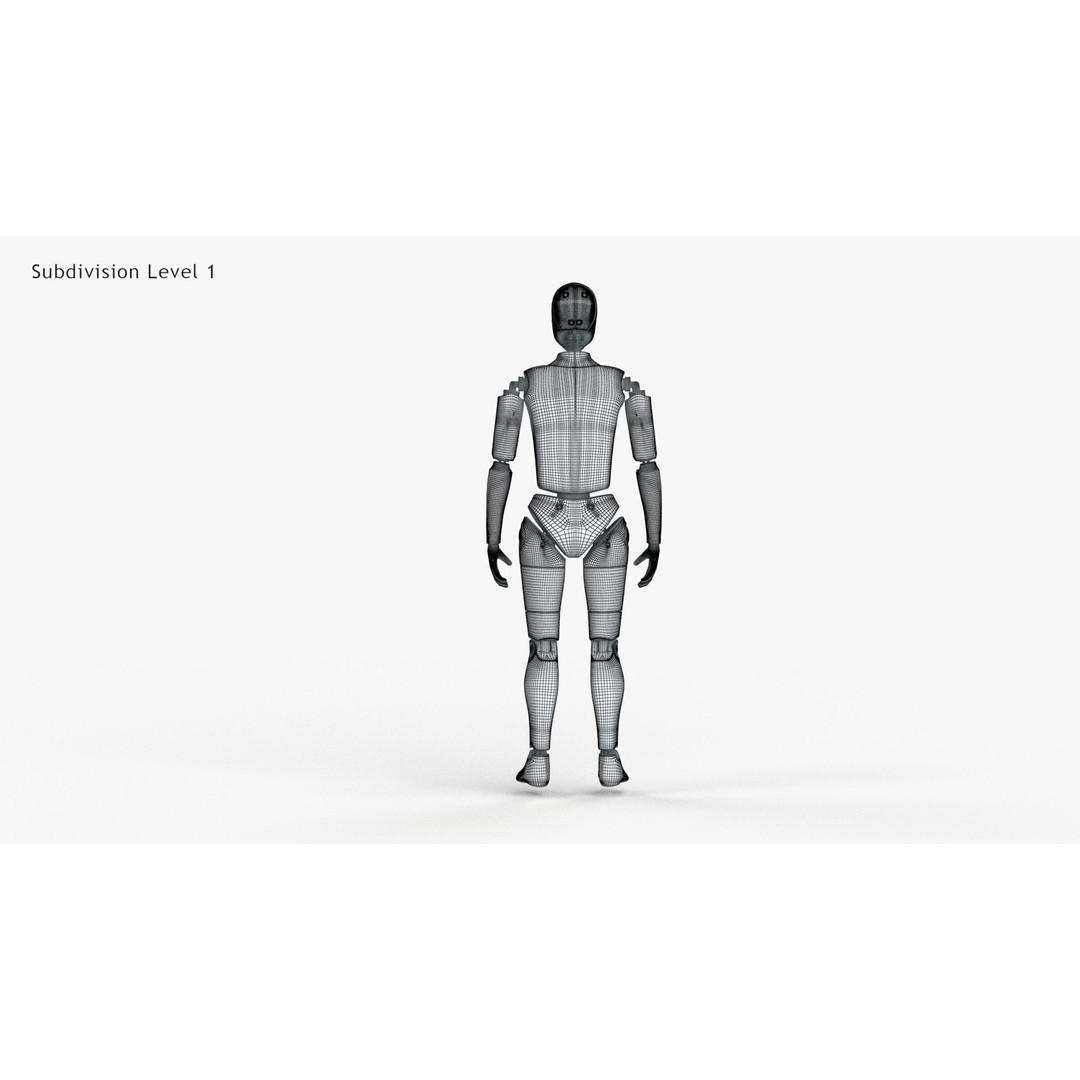 Female Crash Test Dummy 3D Model – Low Poly PBR Asset, FBX - View 23