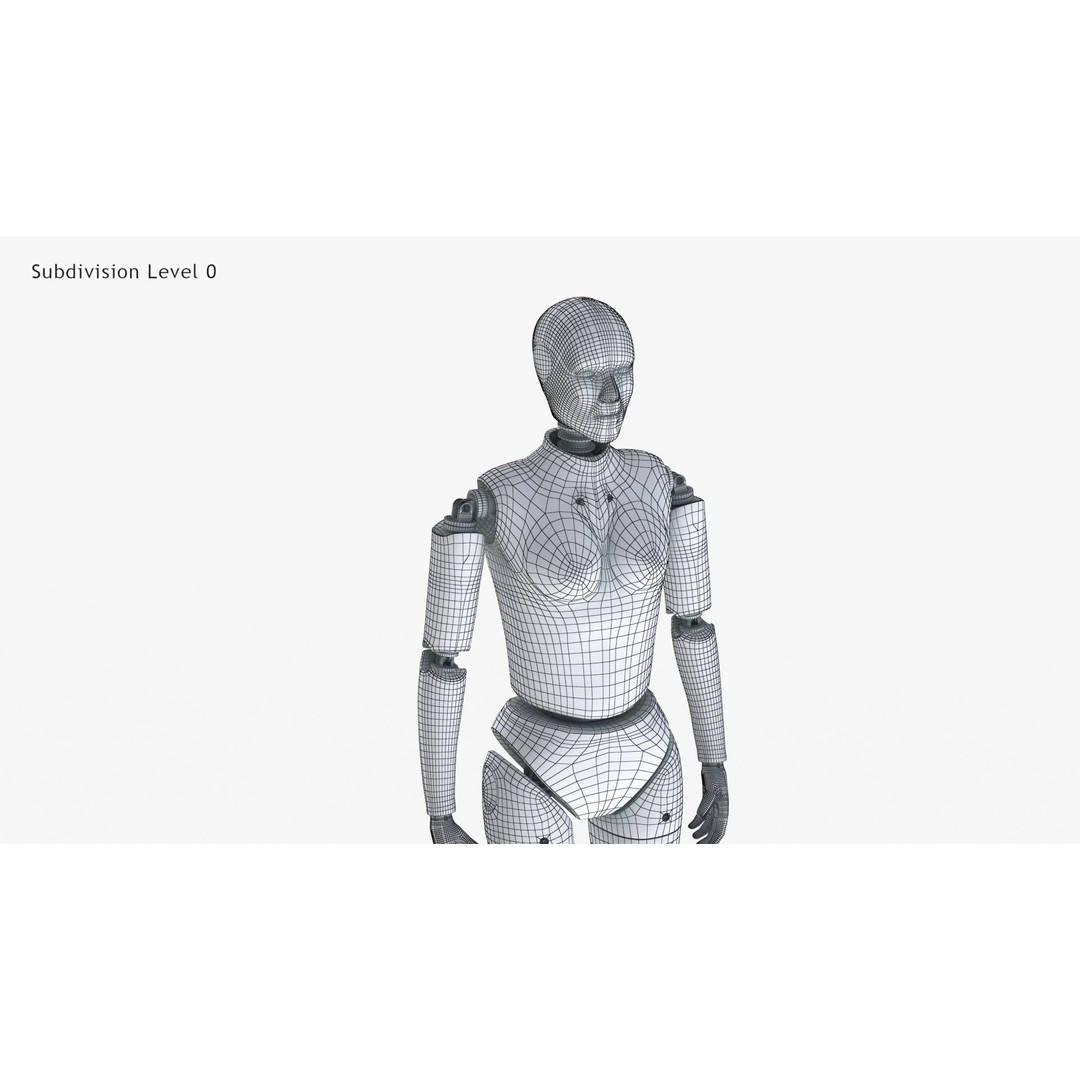 Female Crash Test Dummy 3D Model – Low Poly PBR Asset, FBX - View 24