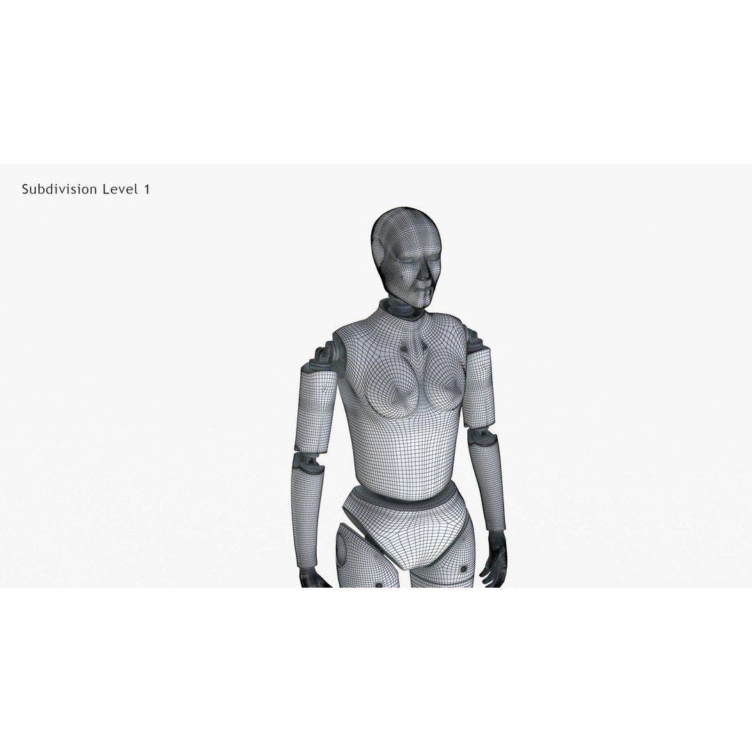 Female Crash Test Dummy 3D Model – Low Poly PBR Asset, FBX - View 25