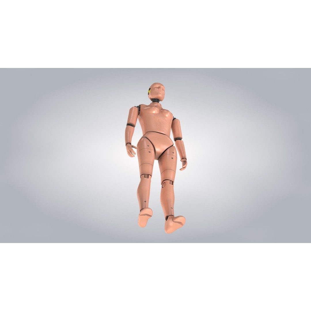 Female Crash Test Dummy 3D Model – Low Poly PBR Asset, FBX - View 6
