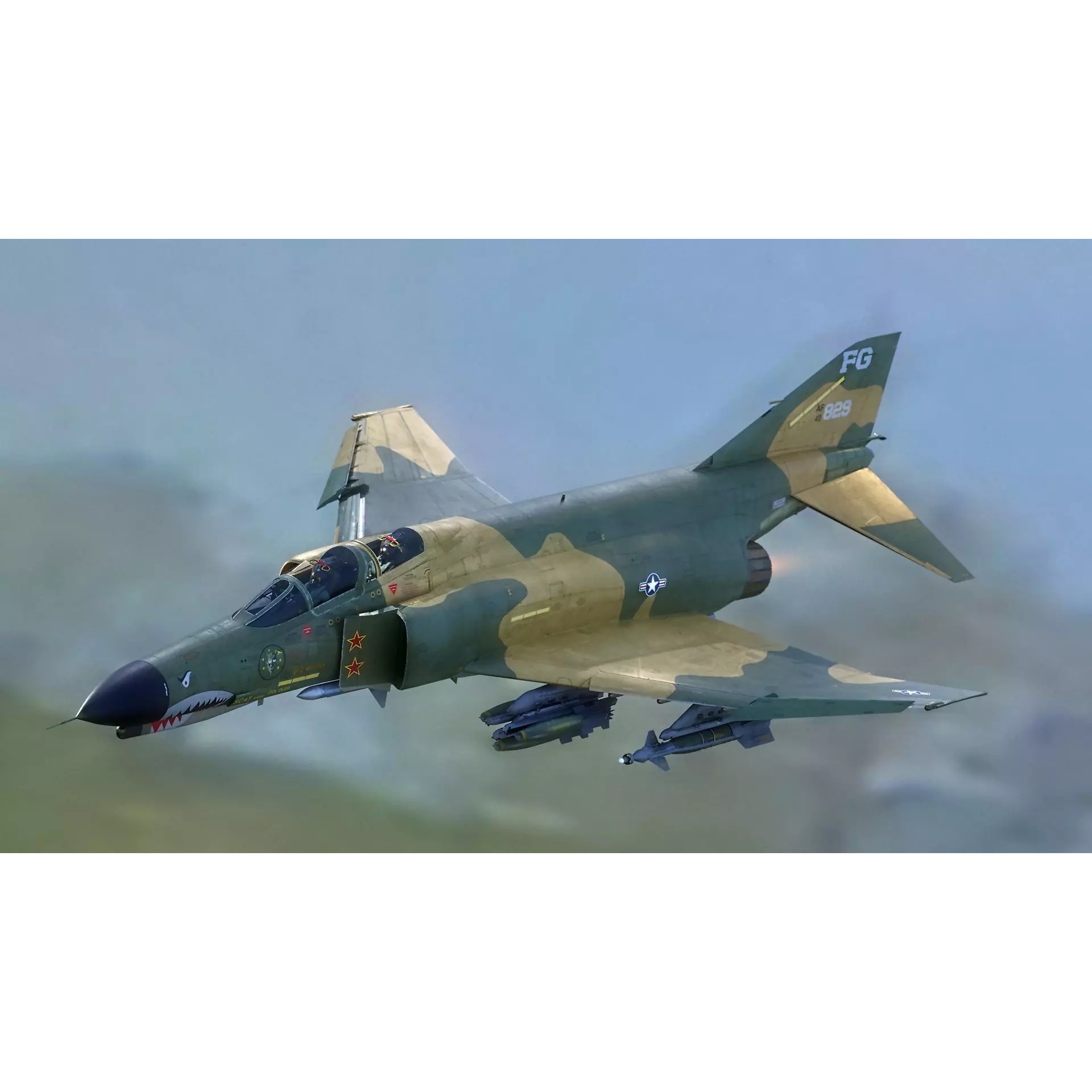 F4 Phantom 2 - Low-Poly Game-Ready 3D Model - View 2