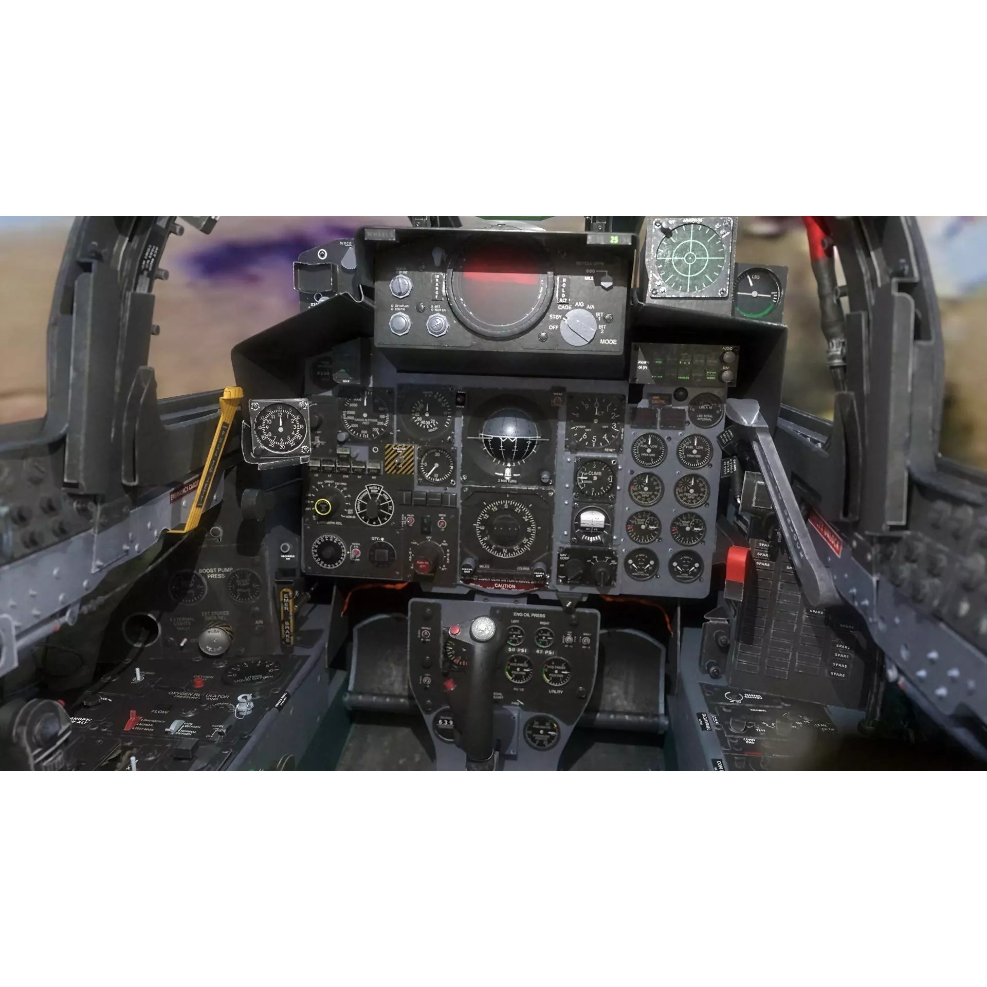 F4 Phantom 2 - Low-Poly Game-Ready 3D Model - View 20
