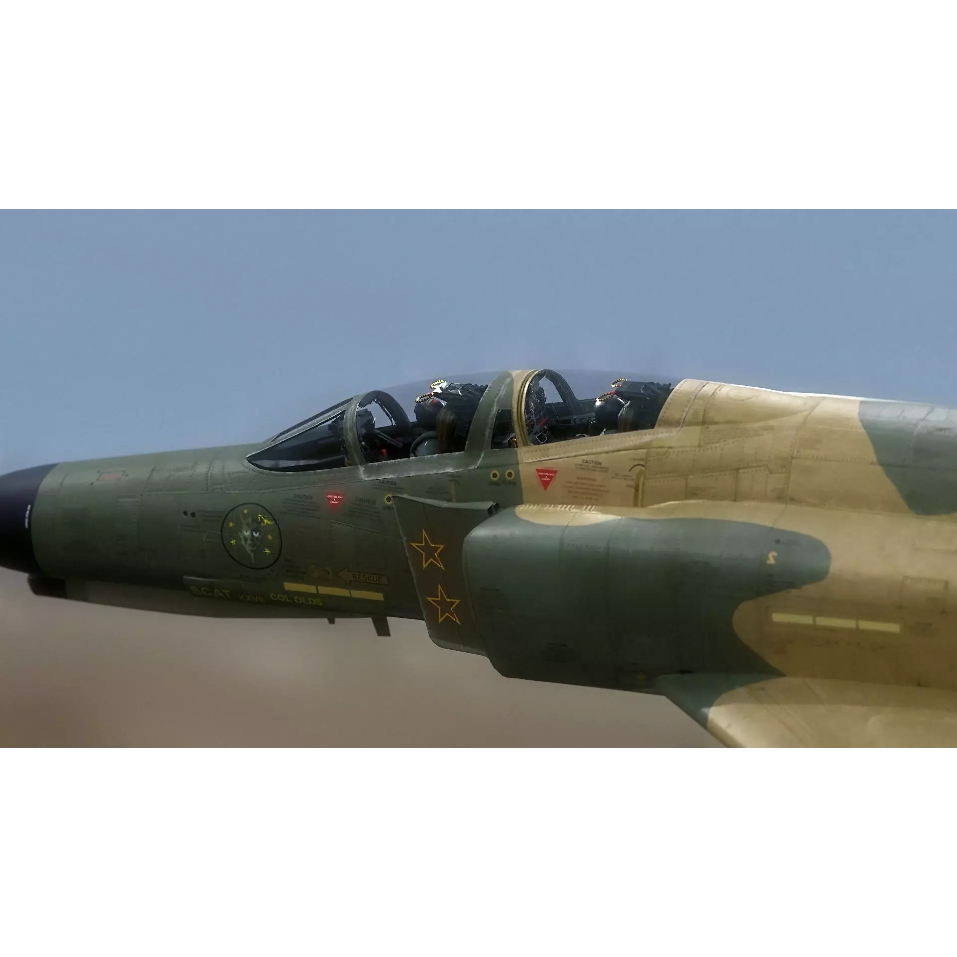 F4 Phantom 2 - Low-Poly Game-Ready 3D Model - View 5