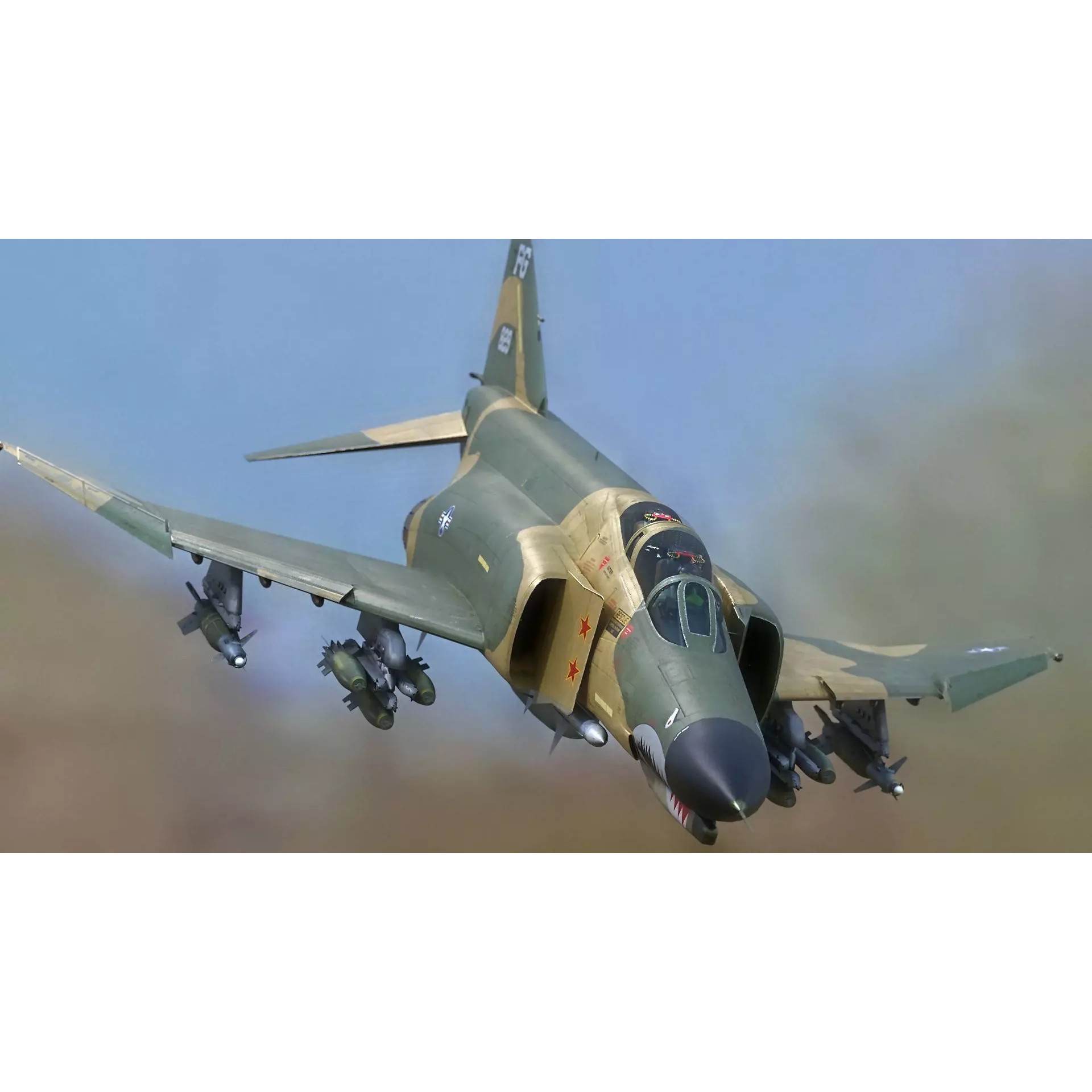 F4 Phantom 2 - Low-Poly Game-Ready 3D Model - View 9