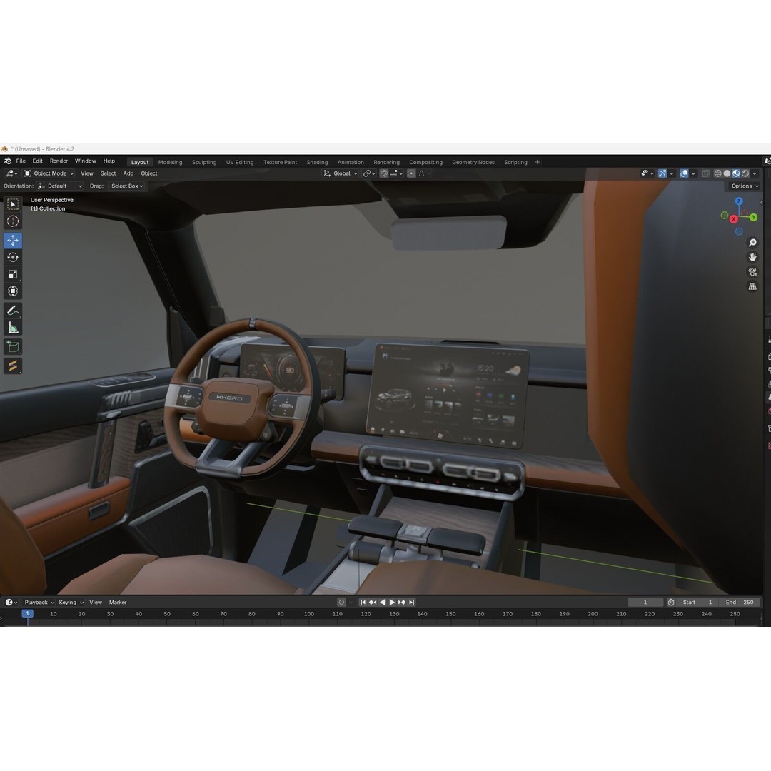 Dongfeng Mengshi M-Hero 2024 3D Model – High Poly Vehicle, FBX, OBJ, Textured - View 12