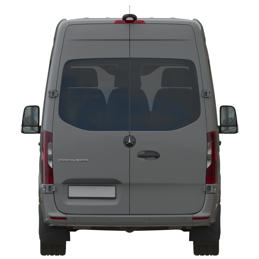 Mercedes-Benz Sprinter L3H2 3D Model – Detailed Minivan Asset, FBX, OBJ - View 10
