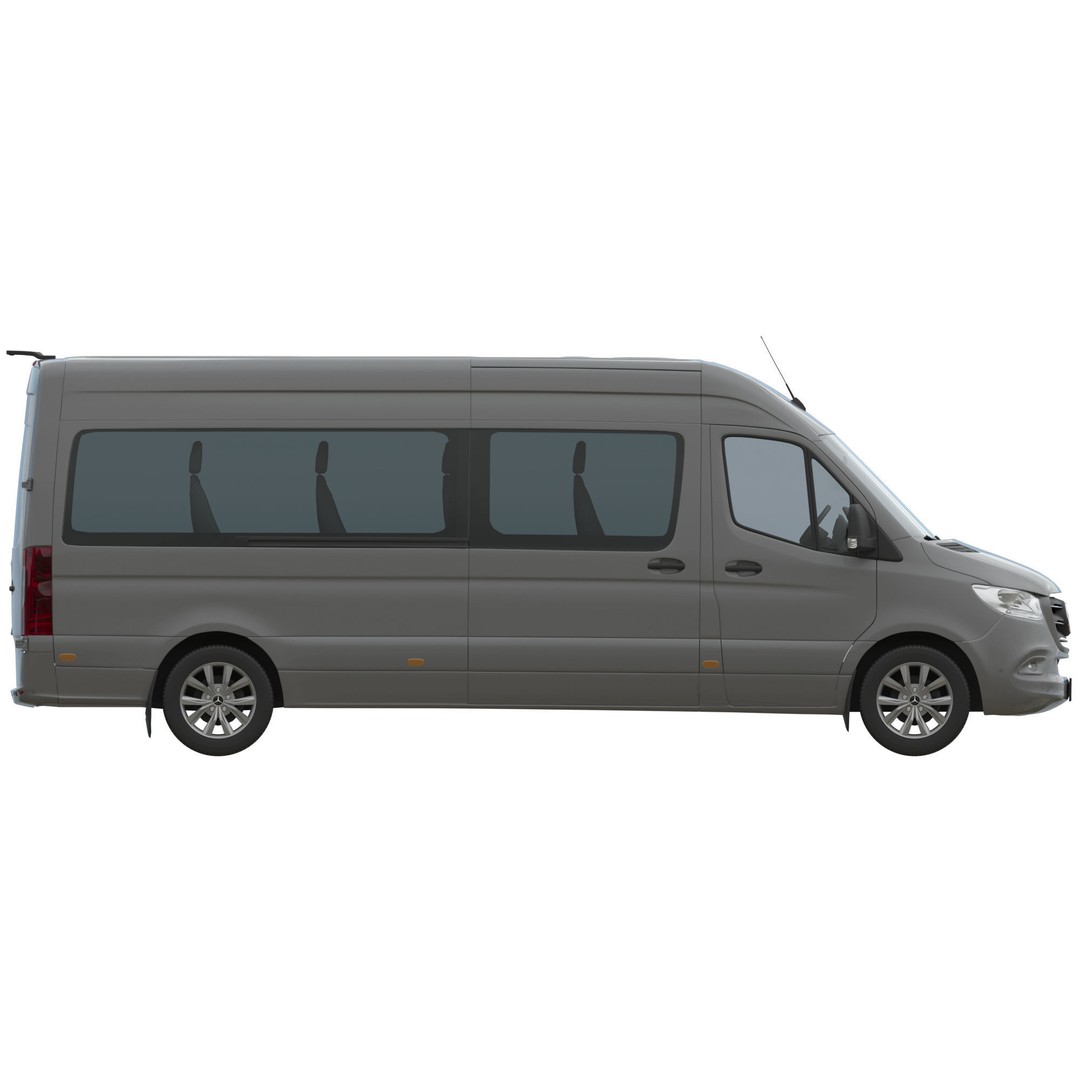 Mercedes-Benz Sprinter L3H2 3D Model – Detailed Minivan Asset, FBX, OBJ - View 11