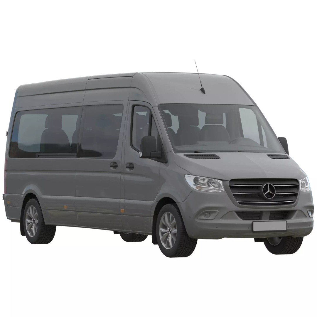 Mercedes-Benz Sprinter L3H2 3D Model – Detailed Minivan Asset, FBX, OBJ - View 2