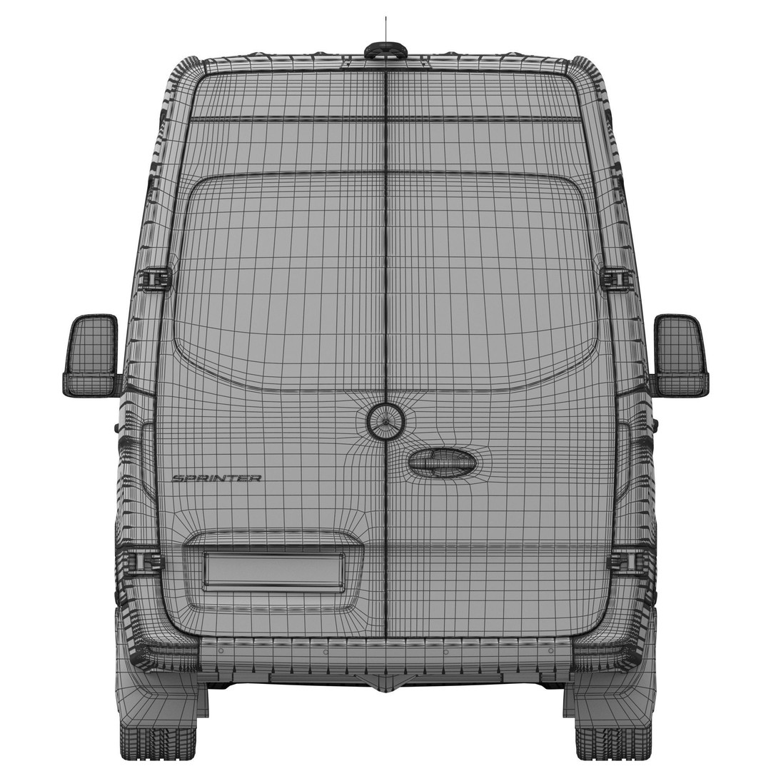 Mercedes-Benz Sprinter L3H2 3D Model – Detailed Minivan Asset, FBX, OBJ - View 20