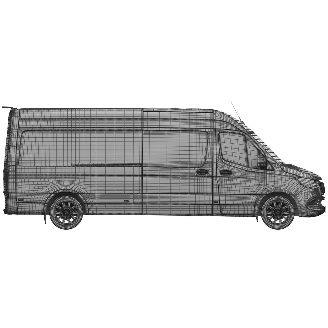 Mercedes-Benz Sprinter L3H2 3D Model – Detailed Minivan Asset, FBX, OBJ - View 21