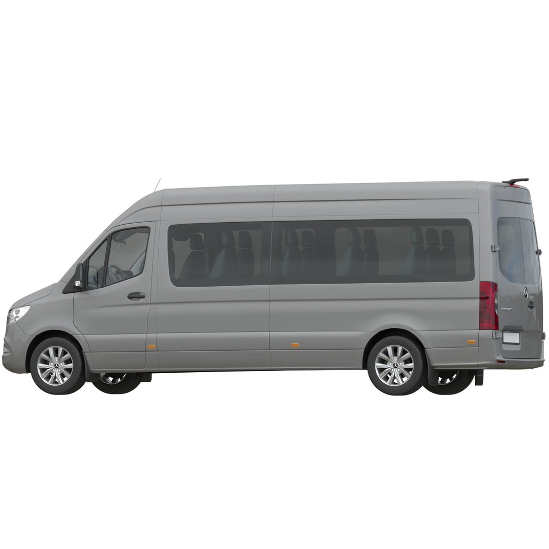 Mercedes-Benz Sprinter L3H2 3D Model – Detailed Minivan Asset, FBX, OBJ - View 4