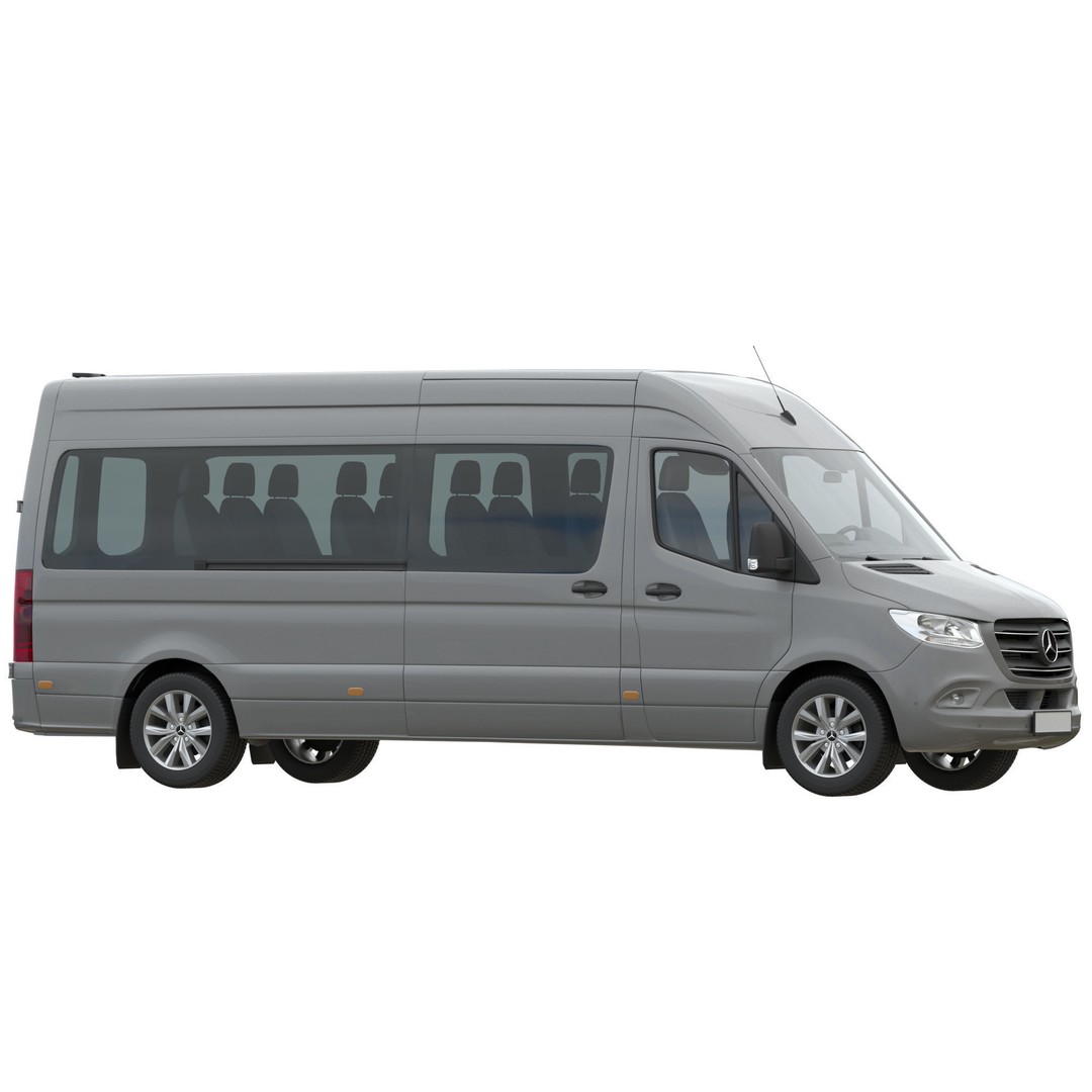 Mercedes-Benz Sprinter L3H2 3D Model – Detailed Minivan Asset, FBX, OBJ - View 5