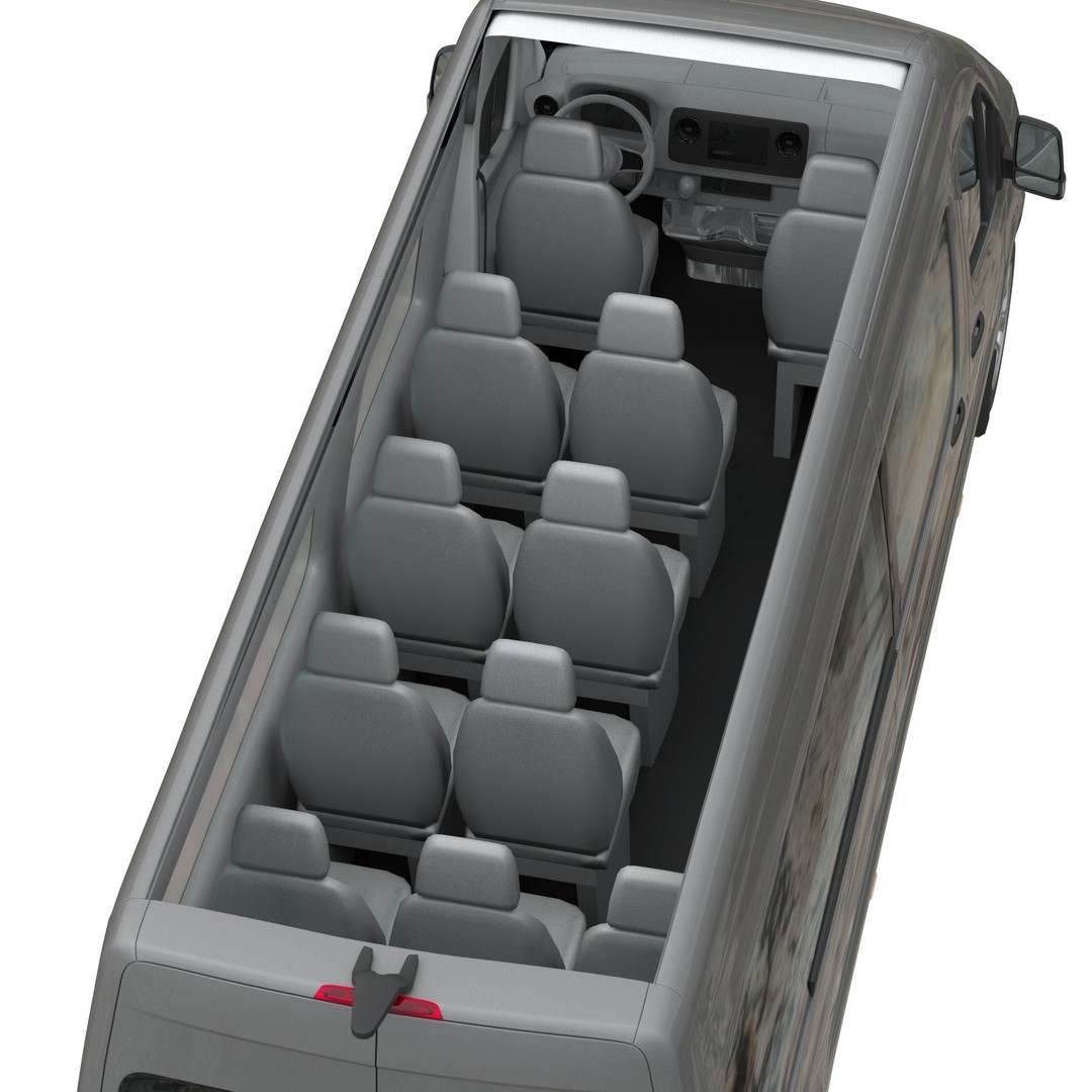 Mercedes-Benz Sprinter L3H2 3D Model – Detailed Minivan Asset, FBX, OBJ - View 7