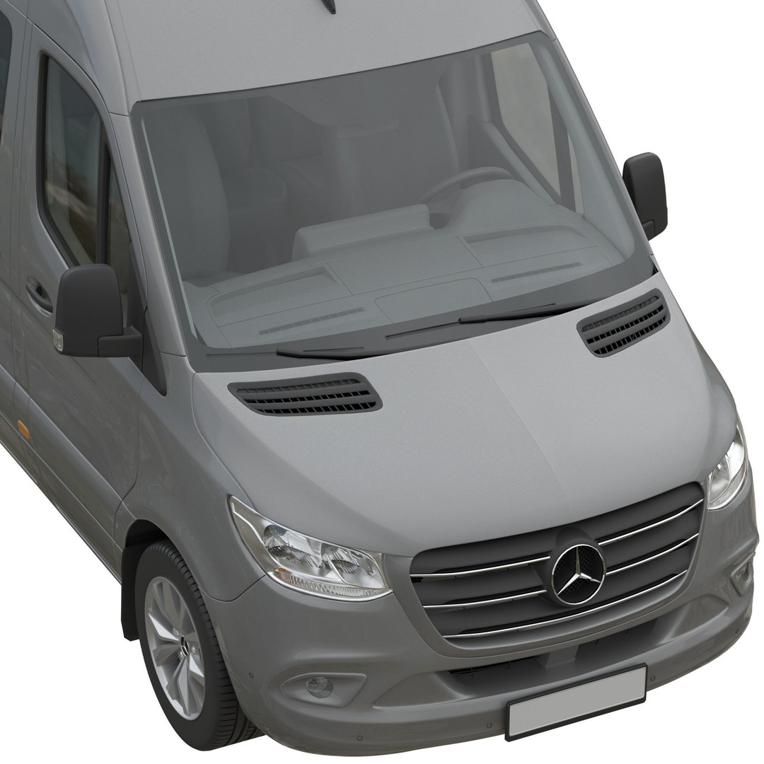 Mercedes-Benz Sprinter L3H2 3D Model – Detailed Minivan Asset, FBX, OBJ - View 8