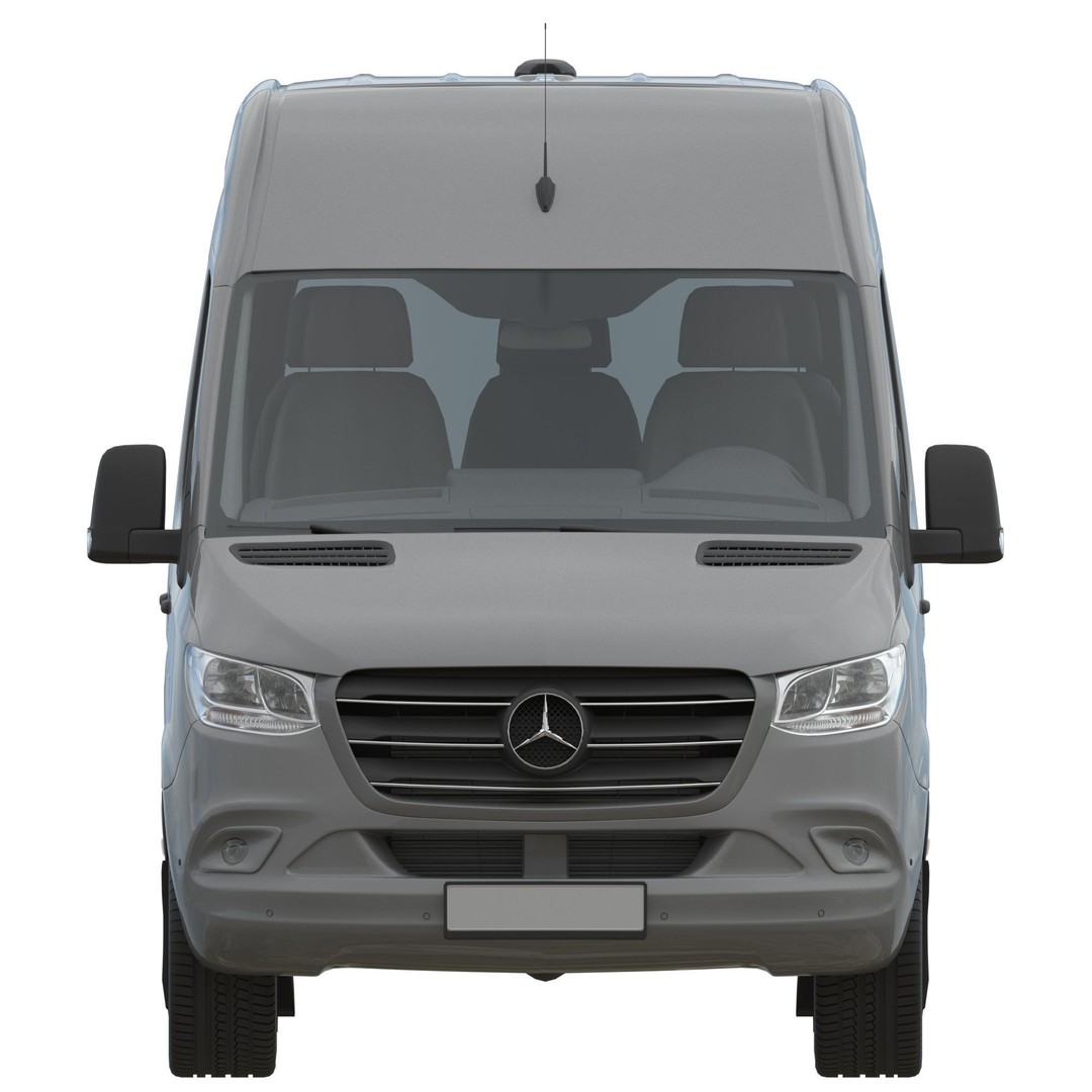 Mercedes-Benz Sprinter L3H2 3D Model – Detailed Minivan Asset, FBX, OBJ - View 9