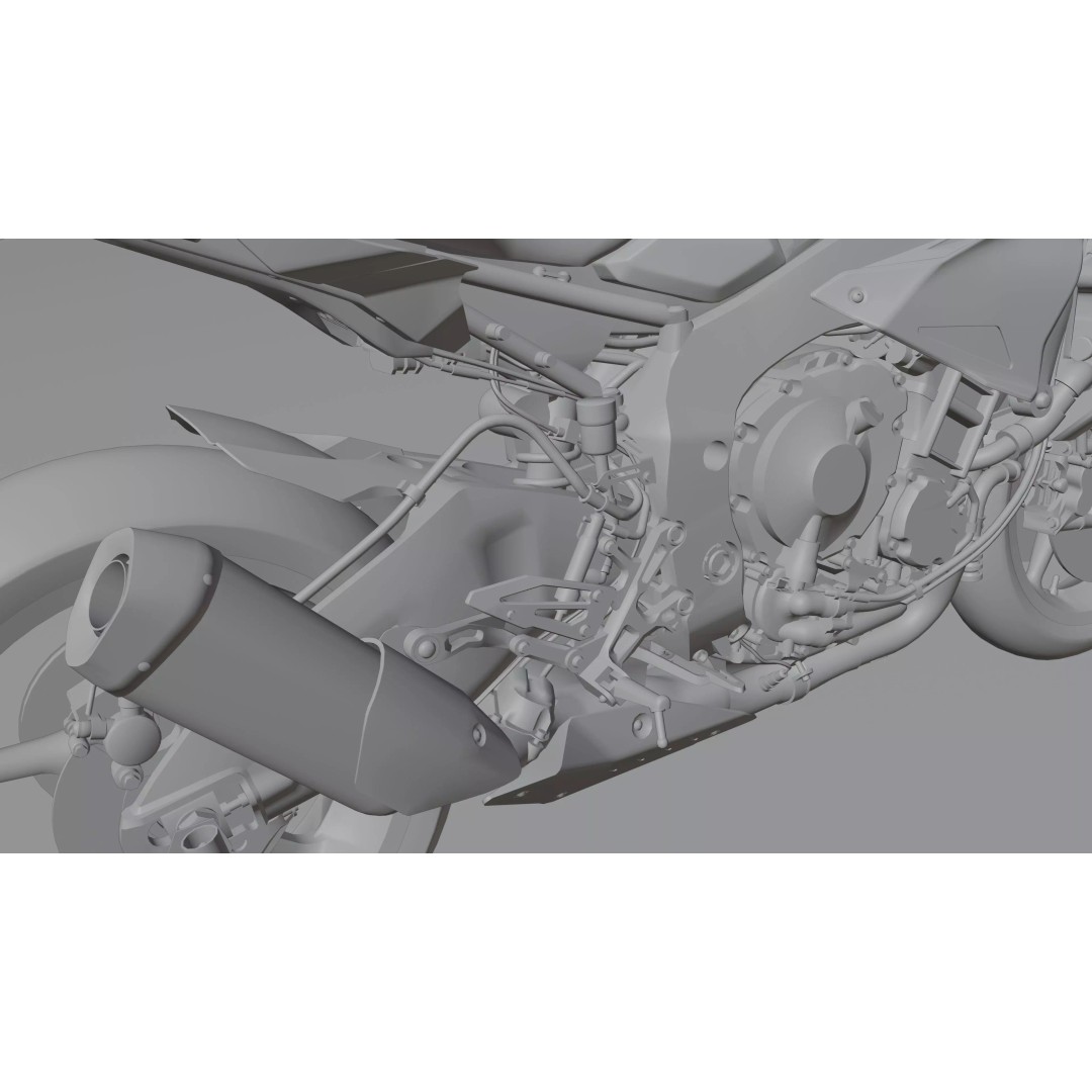 Yamaha MT-10 SP 2020 3D Model – Low Poly Rigged Game Asset, Blender - View 29