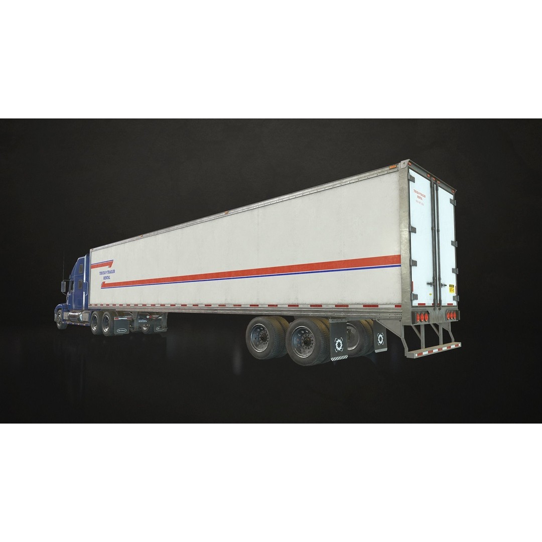 Semi Truck 3D Model – Low Poly Game Ready Collection, FBX - View 11