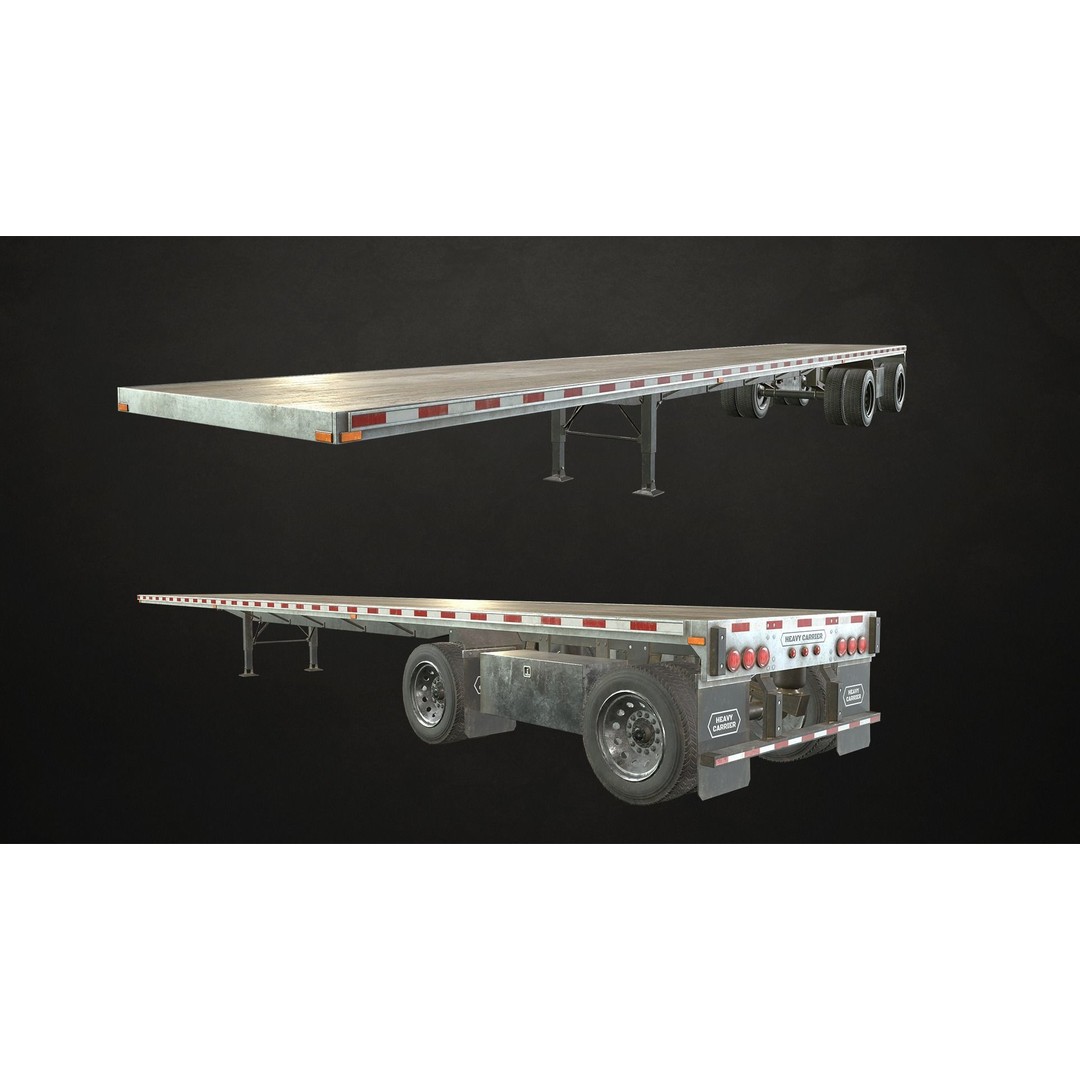 Semi Truck 3D Model – Low Poly Game Ready Collection, FBX - View 18