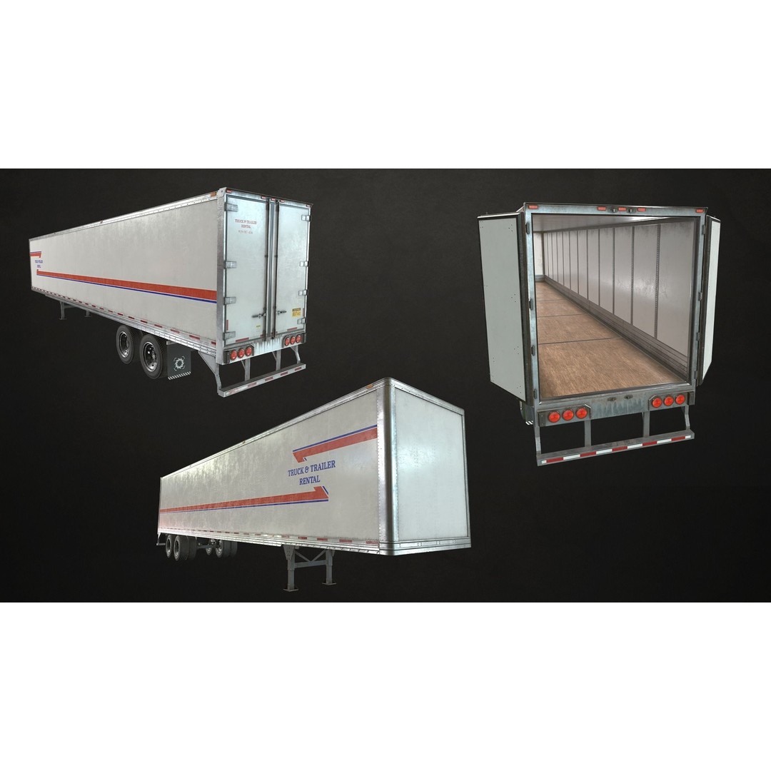 Semi Truck 3D Model – Low Poly Game Ready Collection, FBX - View 21