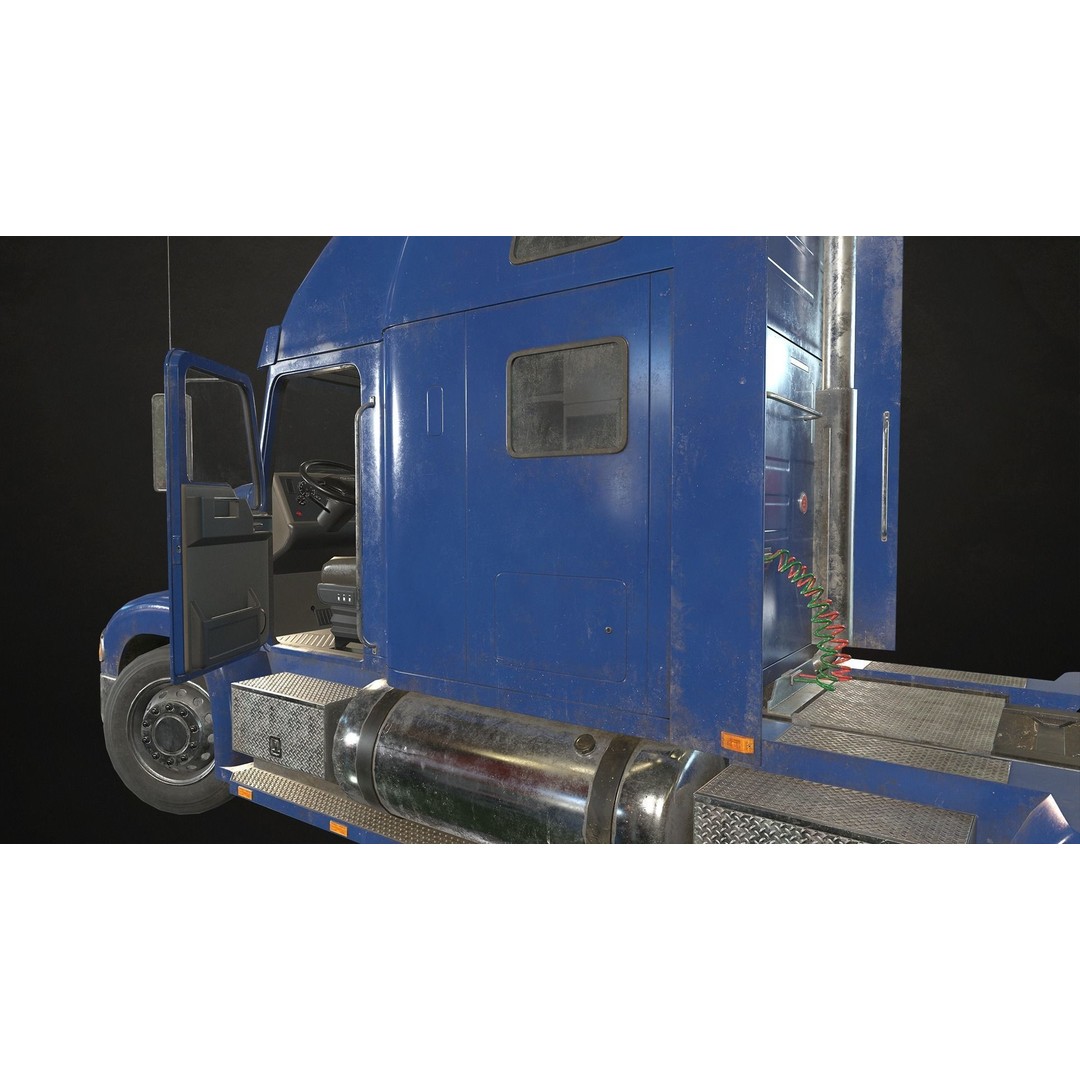 Semi Truck 3D Model – Low Poly Game Ready Collection, FBX - View 23