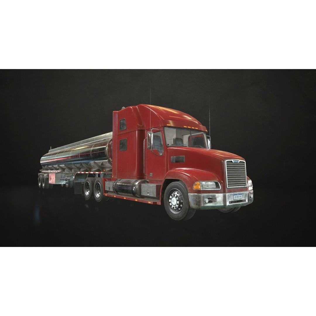Semi Truck 3D Model – Low Poly Game Ready Collection, FBX - View 4