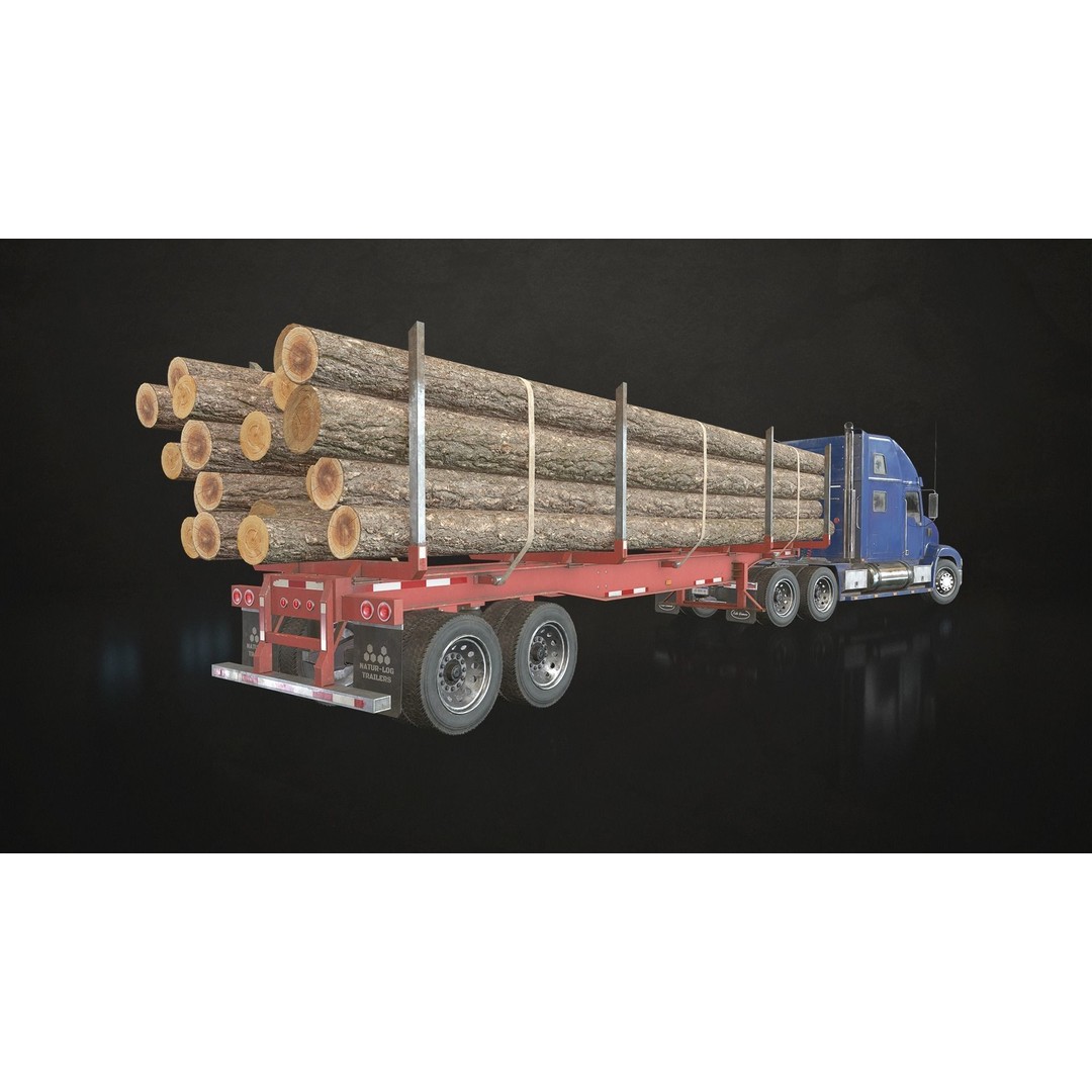 Semi Truck 3D Model – Low Poly Game Ready Collection, FBX - View 7