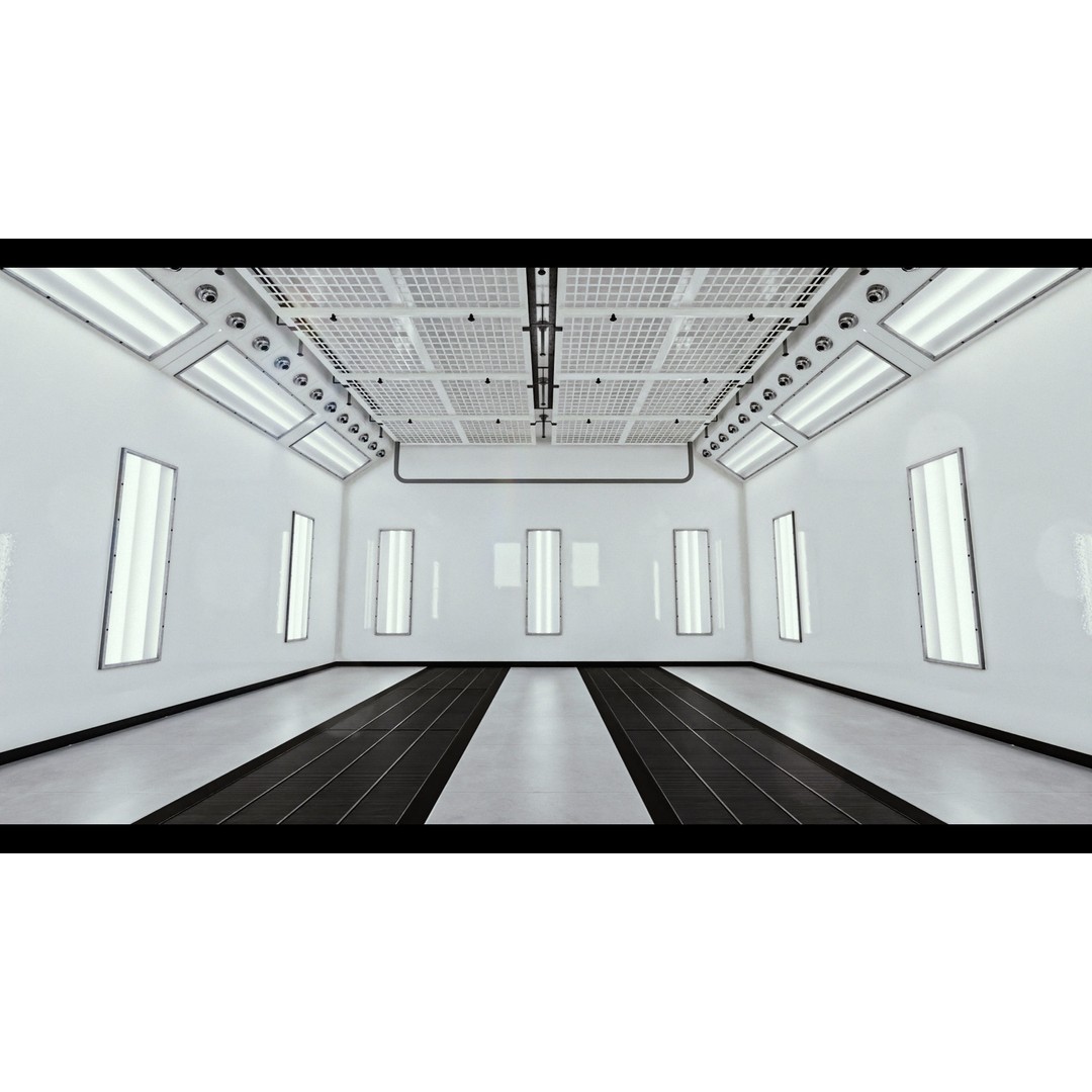Car Lighting Studio 3D Model – Low Poly Paint Booth for Automotive Display - View 14