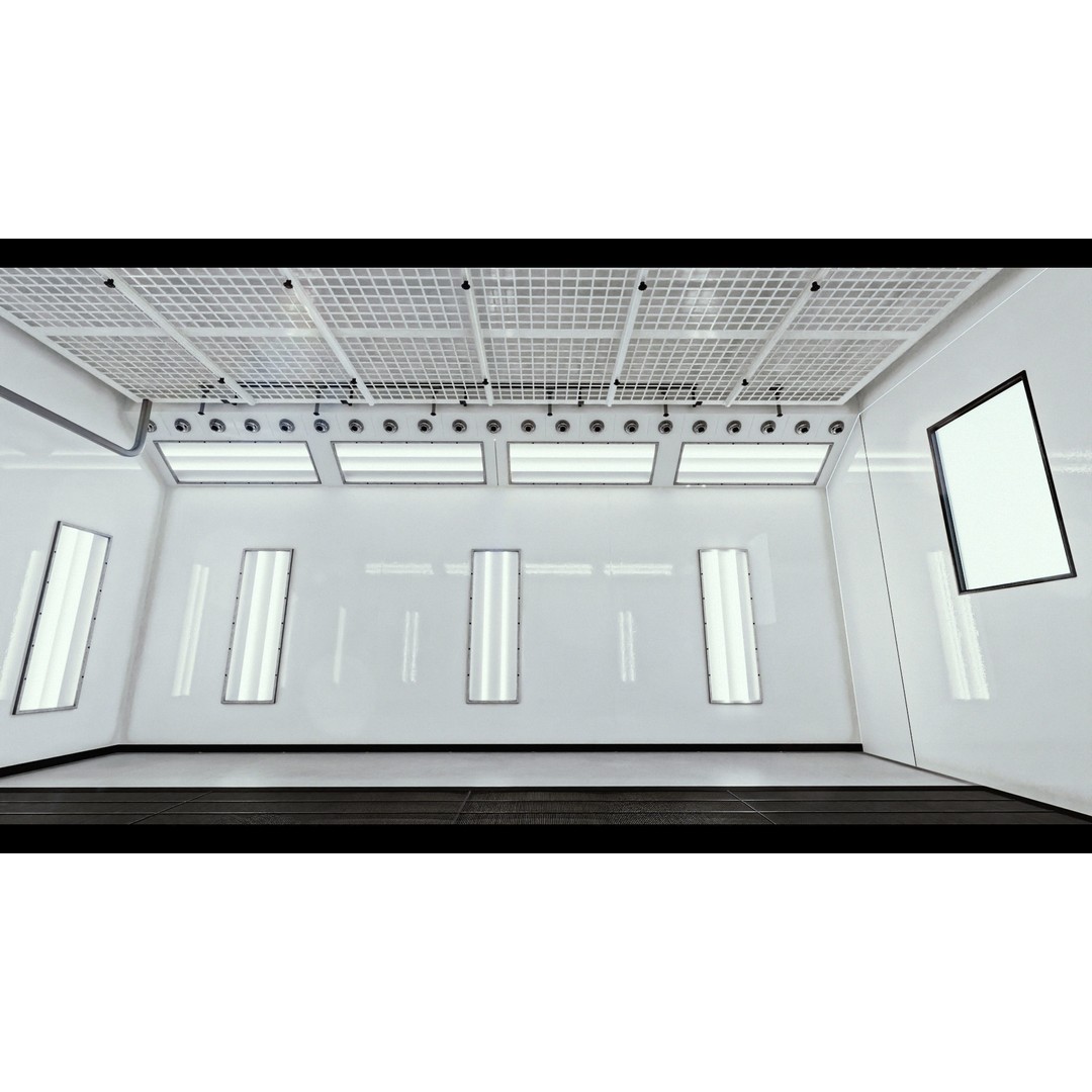 Car Lighting Studio 3D Model – Low Poly Paint Booth for Automotive Display - View 15