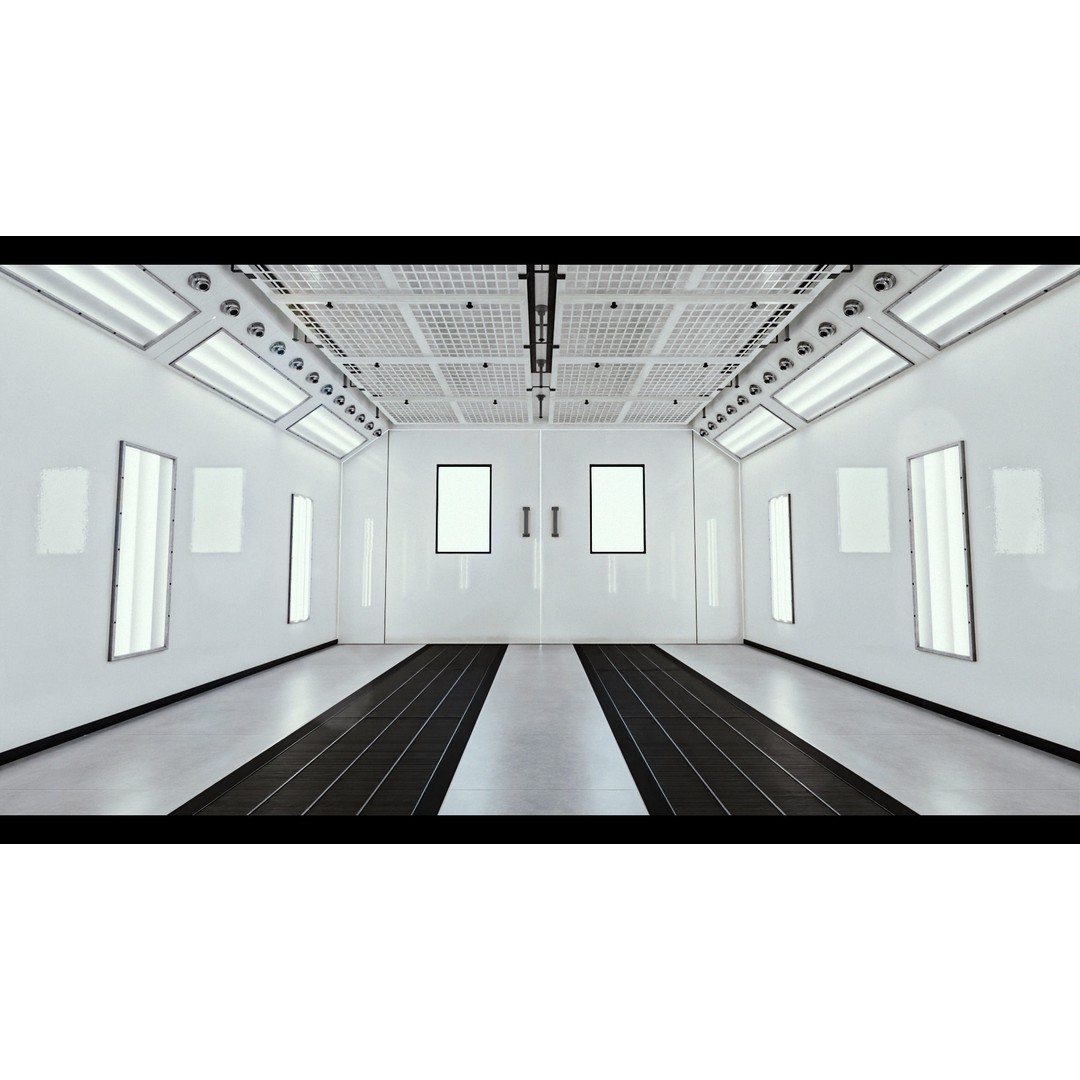 Car Lighting Studio 3D Model – Low Poly Paint Booth for Automotive Display - View 16