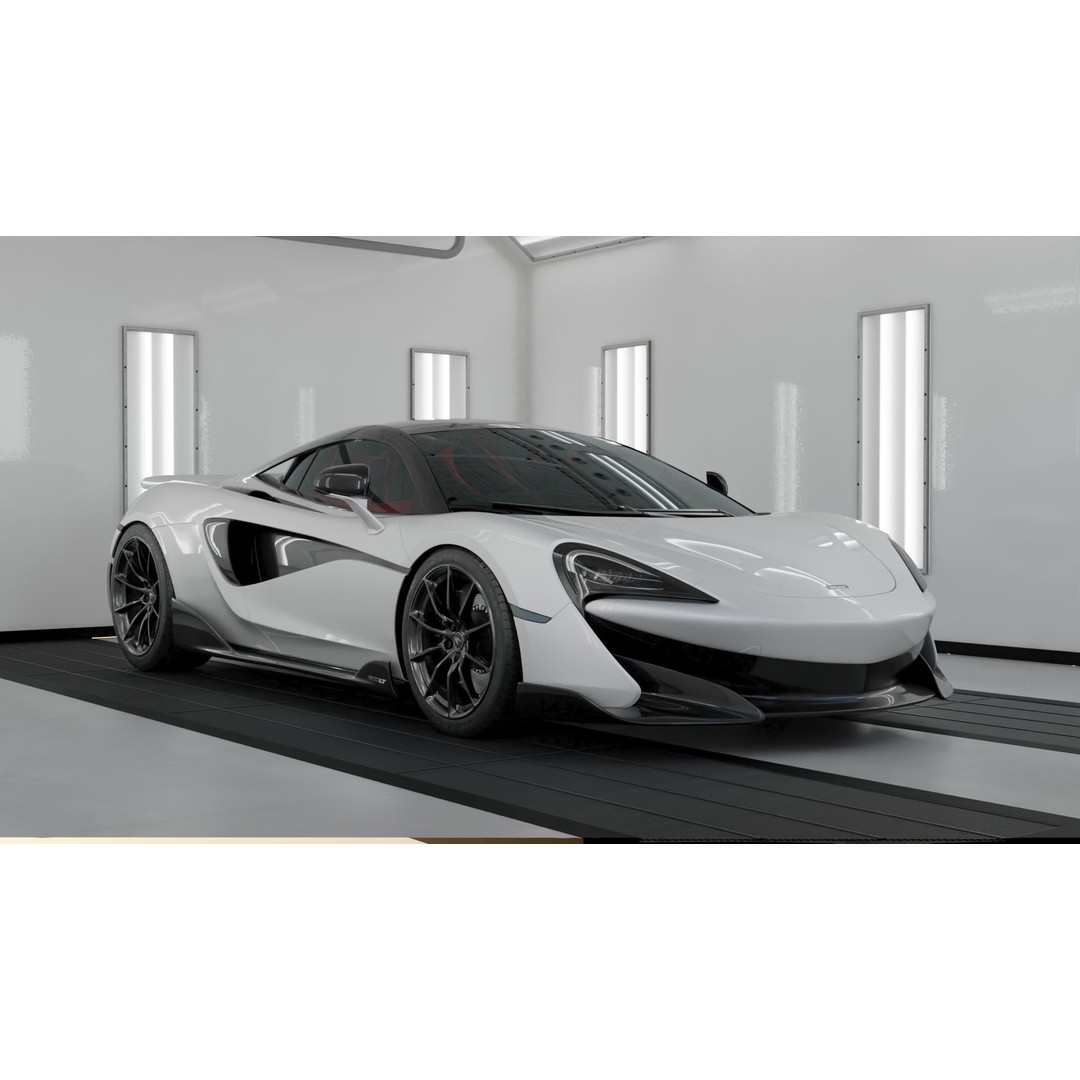 Car Lighting Studio 3D Model – Low Poly Paint Booth for Automotive Display - View 18