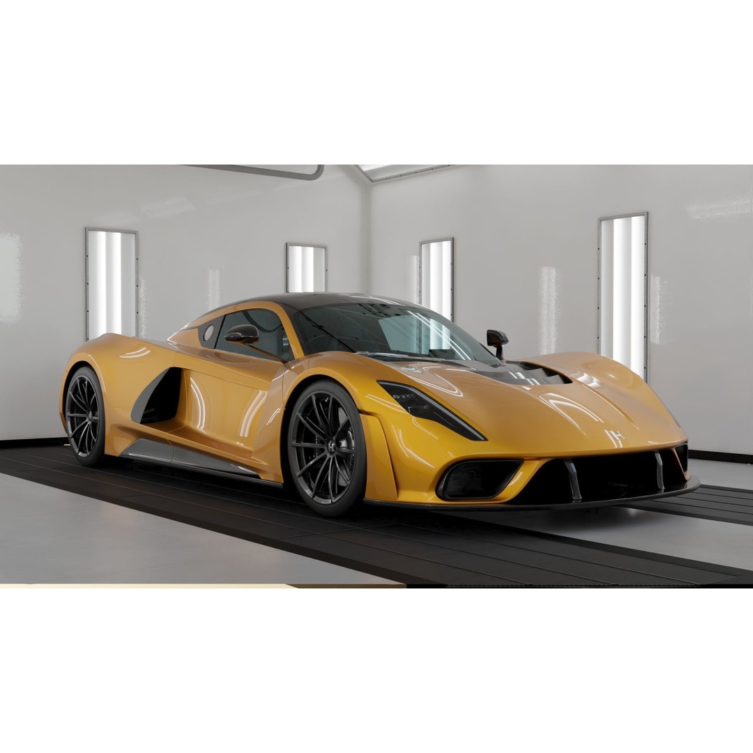 Car Lighting Studio 3D Model – Low Poly Paint Booth for Automotive Display - View 19