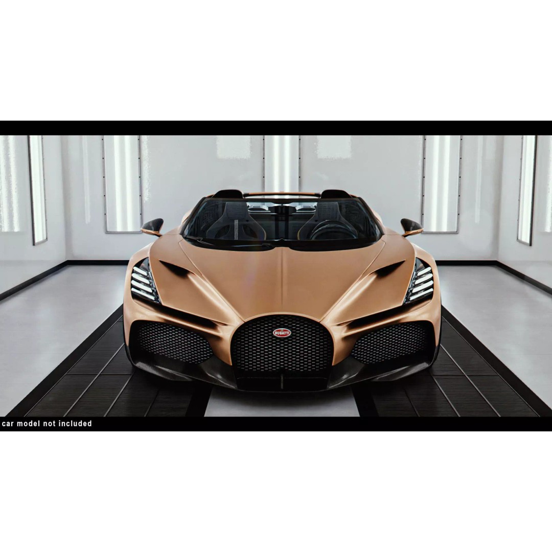 Car Lighting Studio 3D Model – Low Poly Paint Booth for Automotive Display - View 2