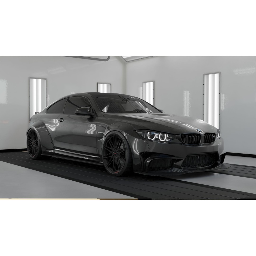 Car Lighting Studio 3D Model – Low Poly Paint Booth for Automotive Display - View 20