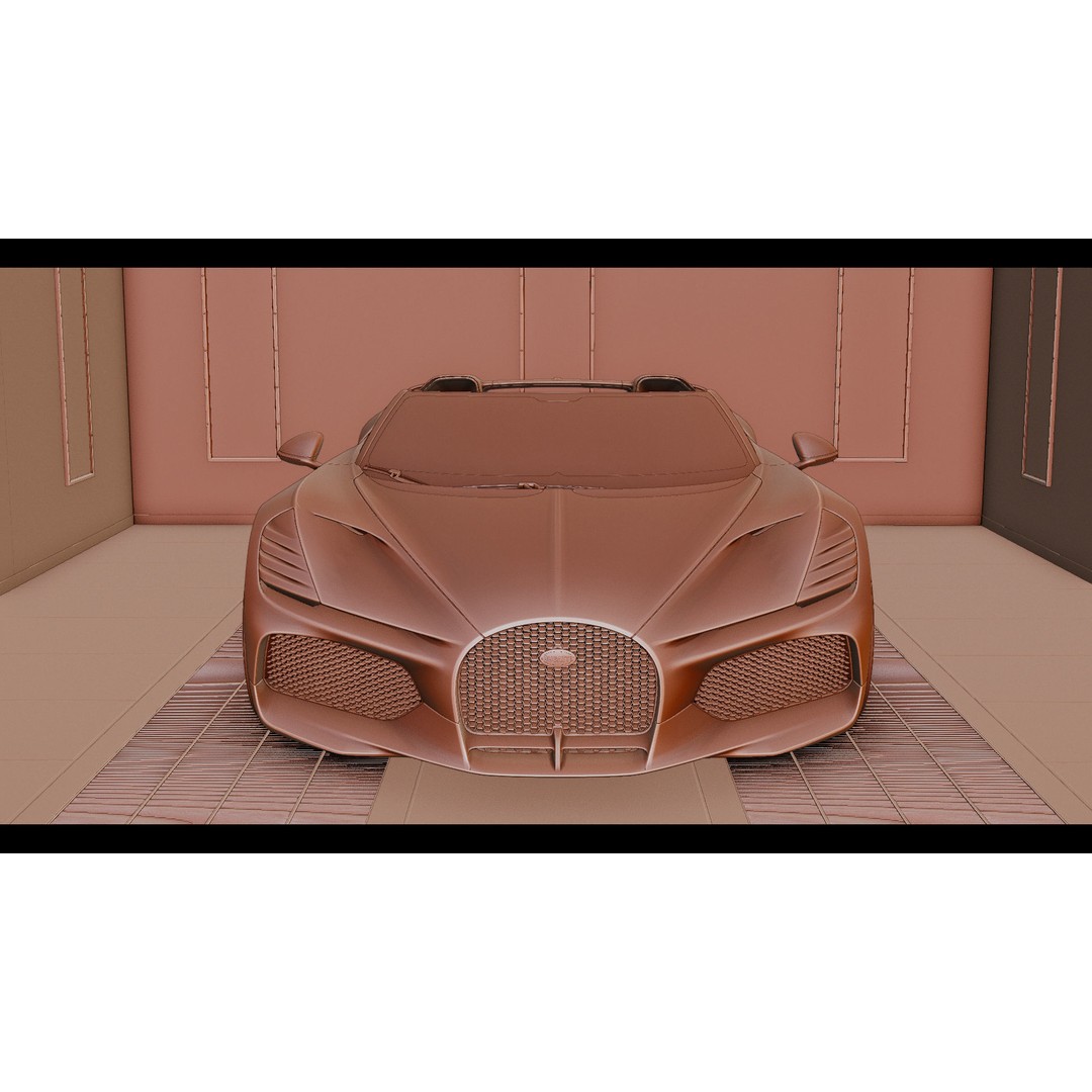 Car Lighting Studio 3D Model – Low Poly Paint Booth for Automotive Display - View 3
