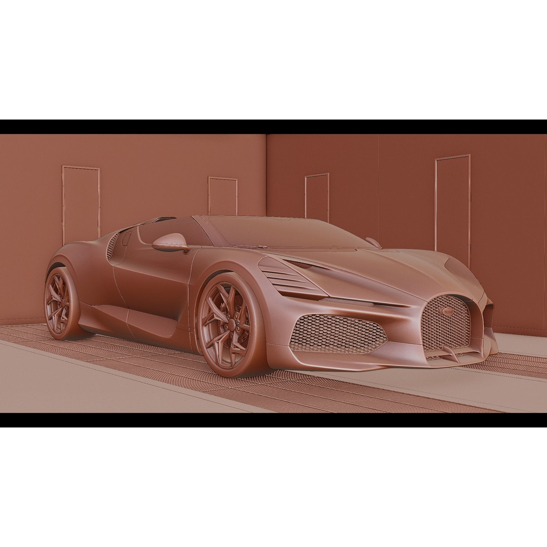 Car Lighting Studio 3D Model – Low Poly Paint Booth for Automotive Display - View 9