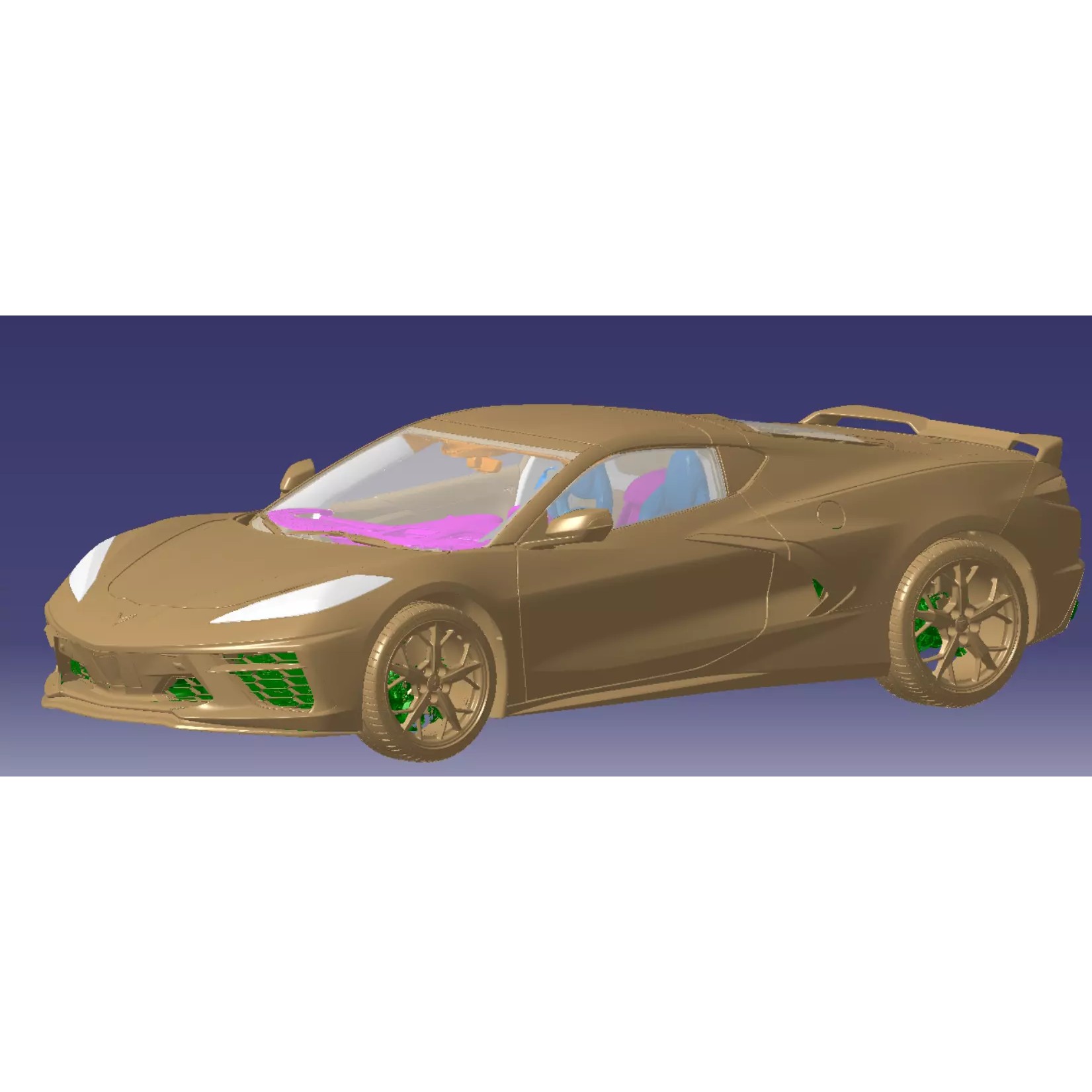 Chevrolet Corvette Premium 3LT 2020 - Scanned 3D Model - View 2