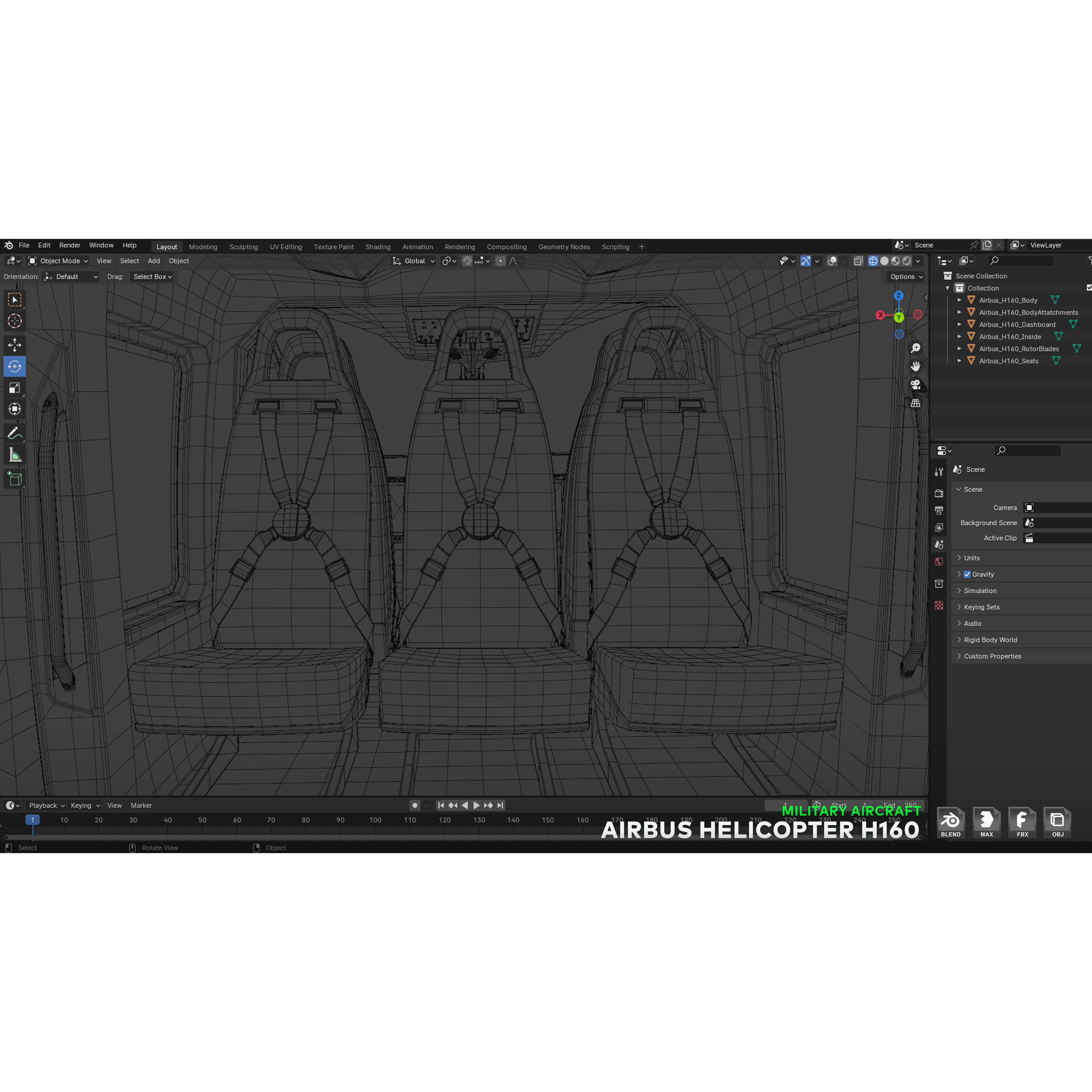 Airbus Helicopter H160 - Low-Poly Game-Ready 3D Model