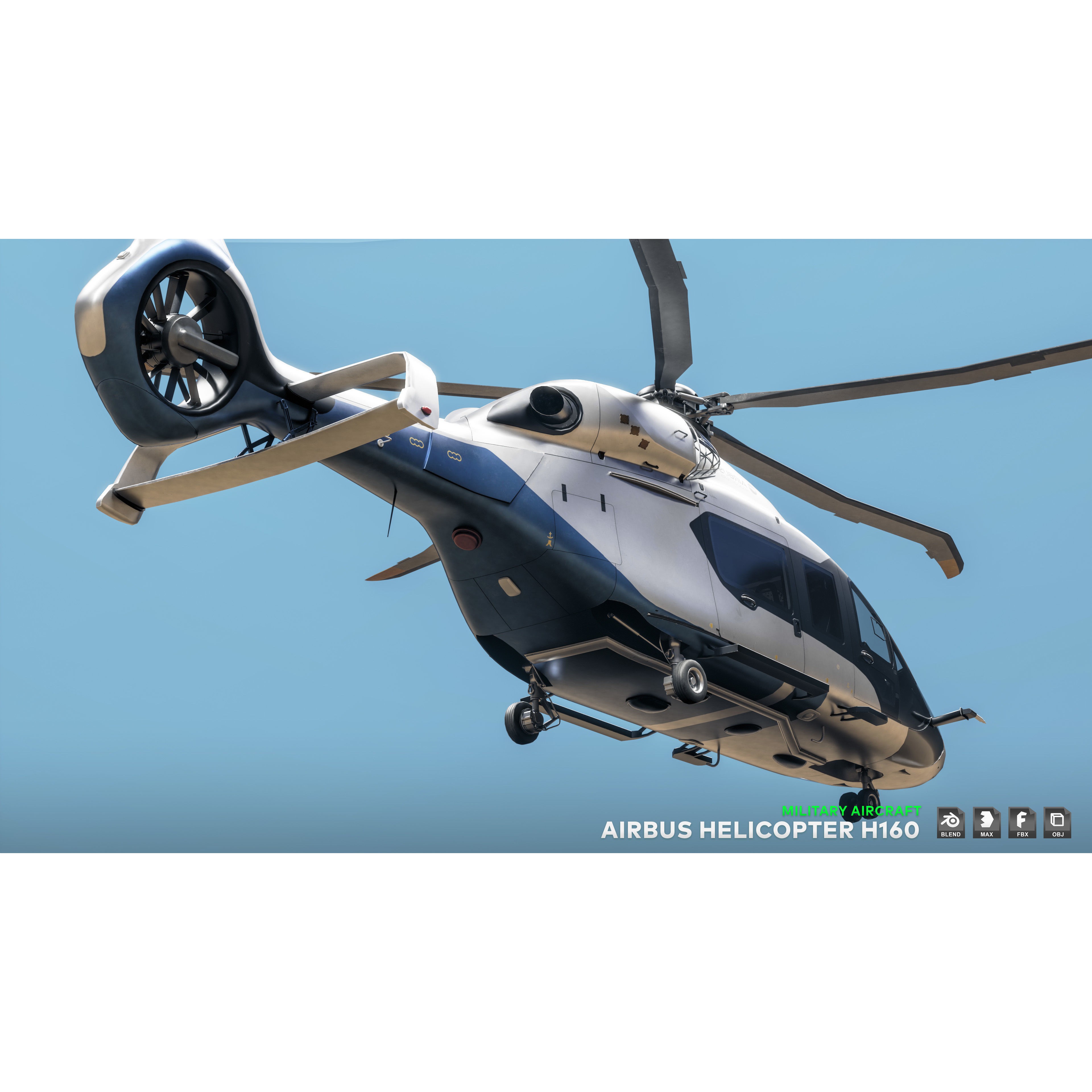 Airbus Helicopter H160 - Low-Poly Game-Ready 3D Model - View 18