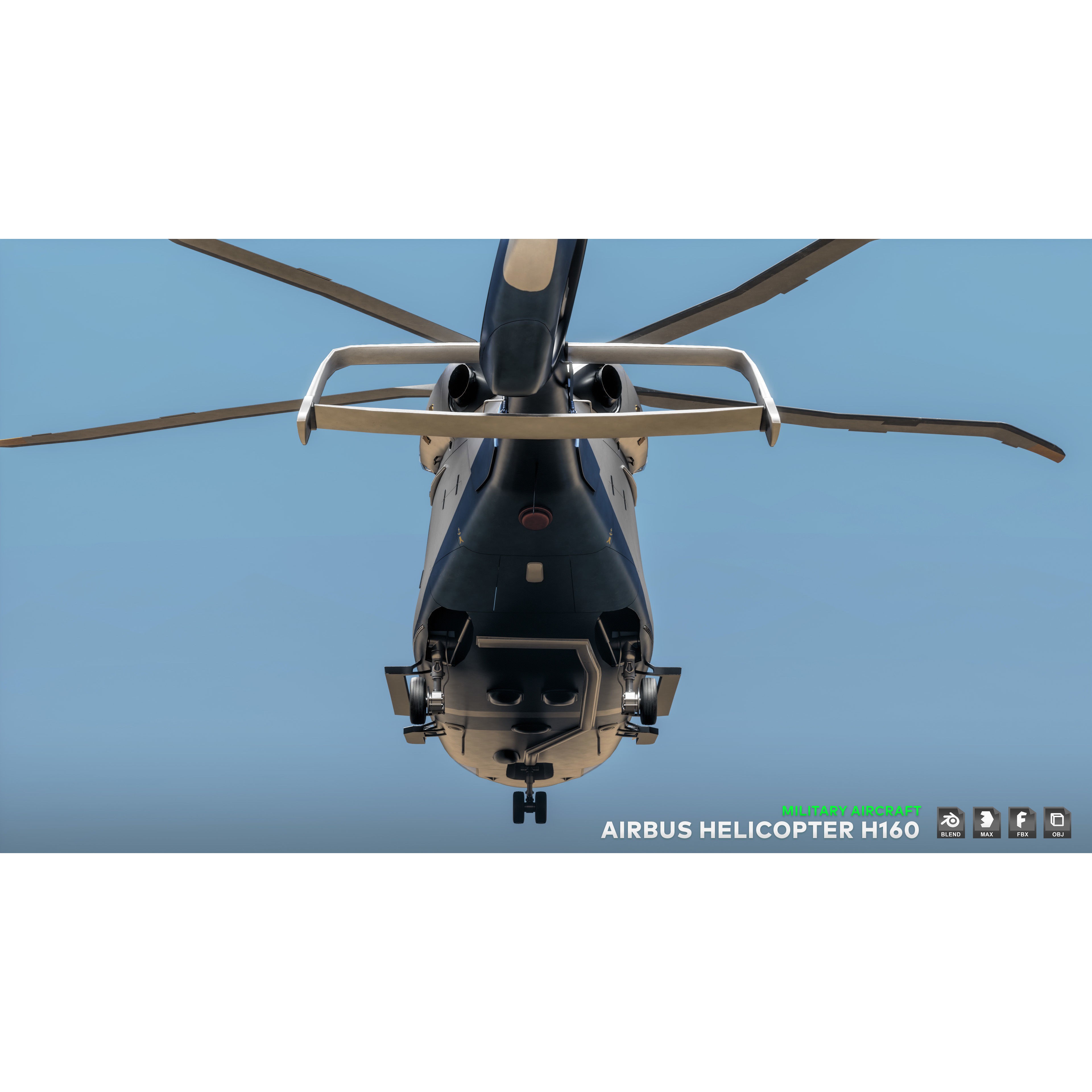 Airbus Helicopter H160 - Low-Poly Game-Ready 3D Model - View 19