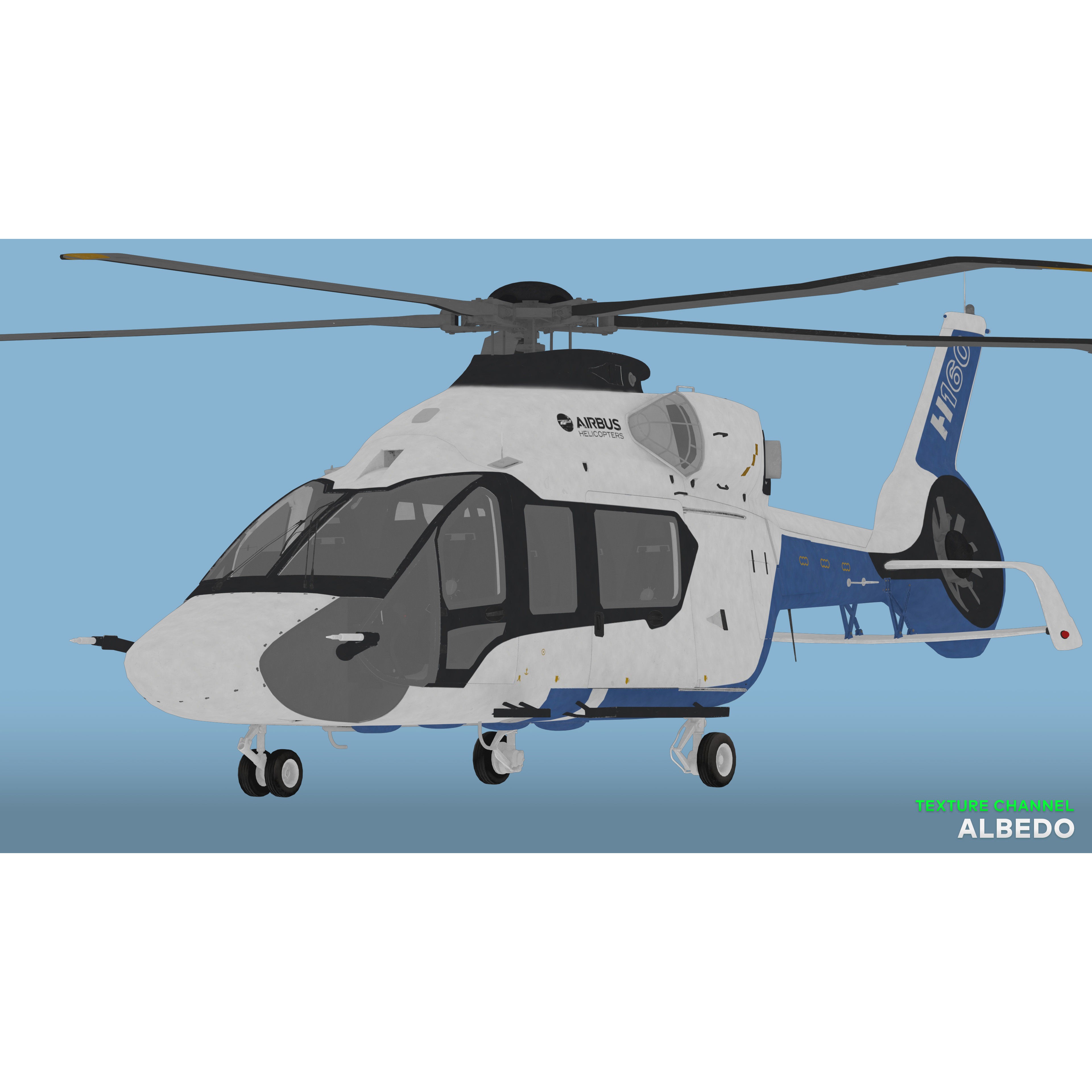 Airbus Helicopter H160 - Low-Poly Game-Ready 3D Model - View 20