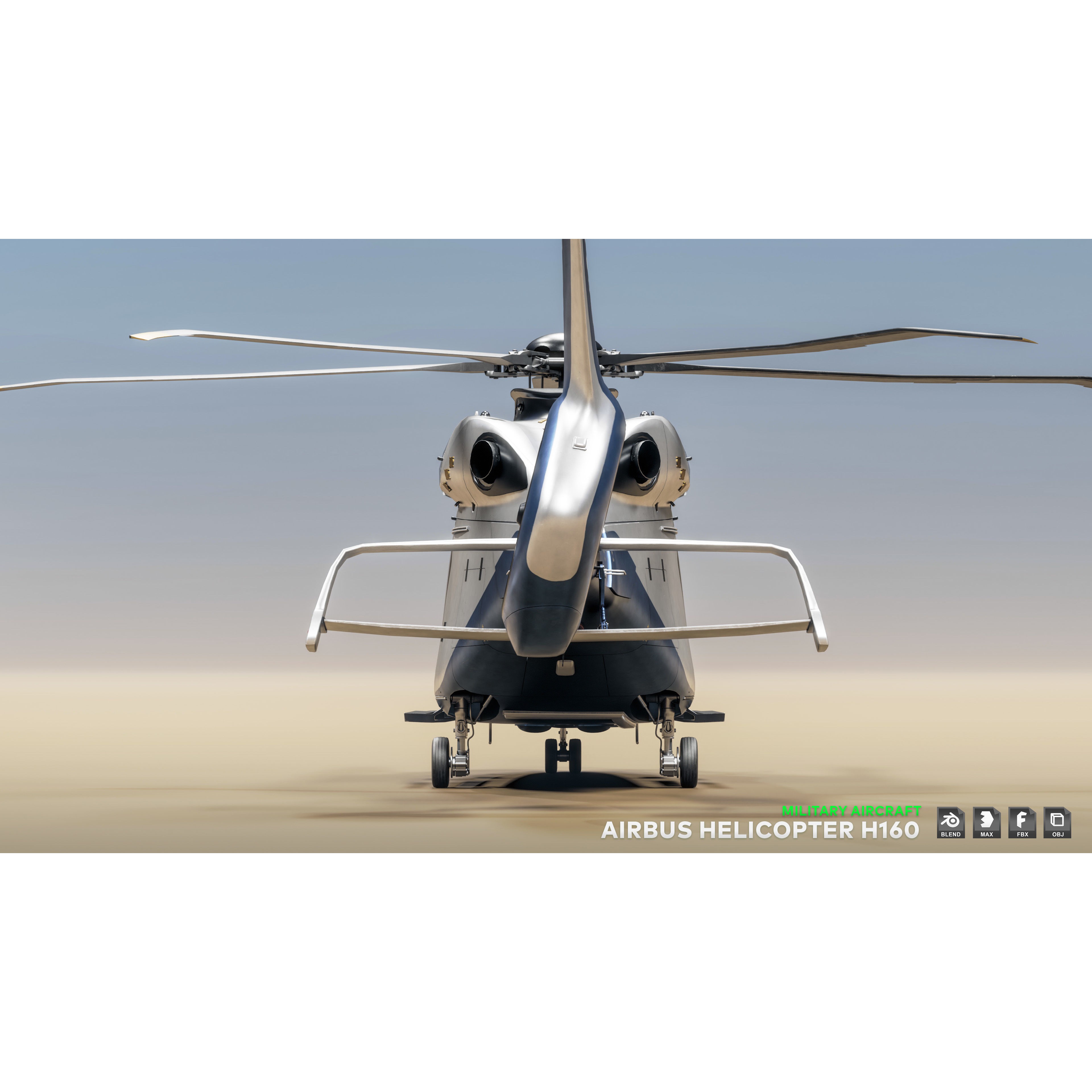 Airbus Helicopter H160 - Low-Poly Game-Ready 3D Model - View 8